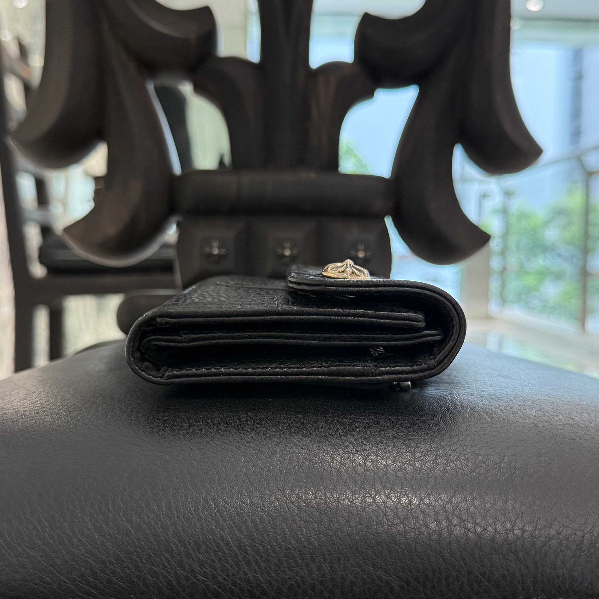 CHROME HEARTS Cemetery Cross Leather Patch Wave Cross Ball Wallet クロムハーツ セメタリークロス レザーパッチ ウェーブクロスボール ウォレット