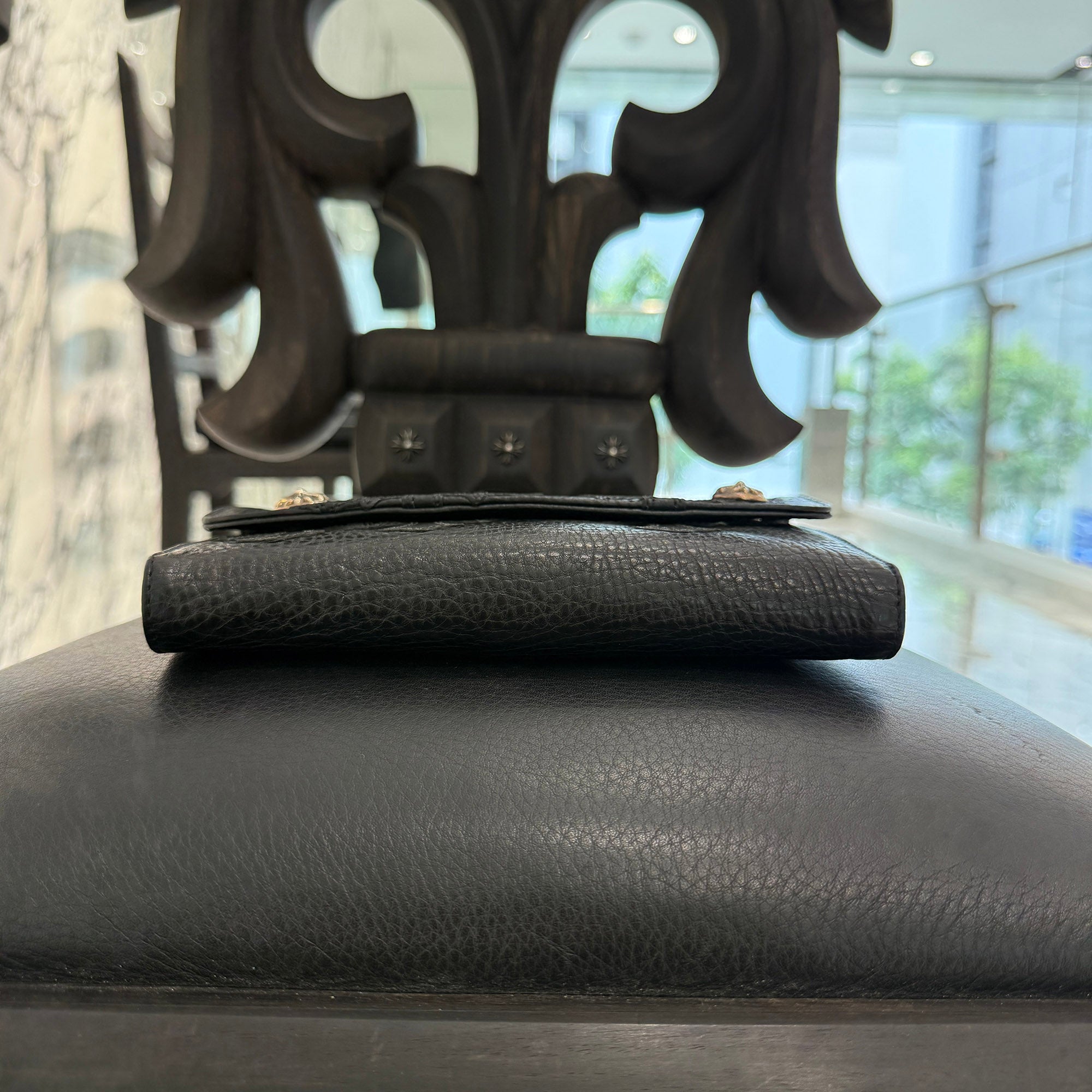 CHROME HEARTS Cemetery Cross Leather Patch Wave Cross Ball Wallet クロムハーツ セメタリークロス レザーパッチ ウェーブクロスボール ウォレット