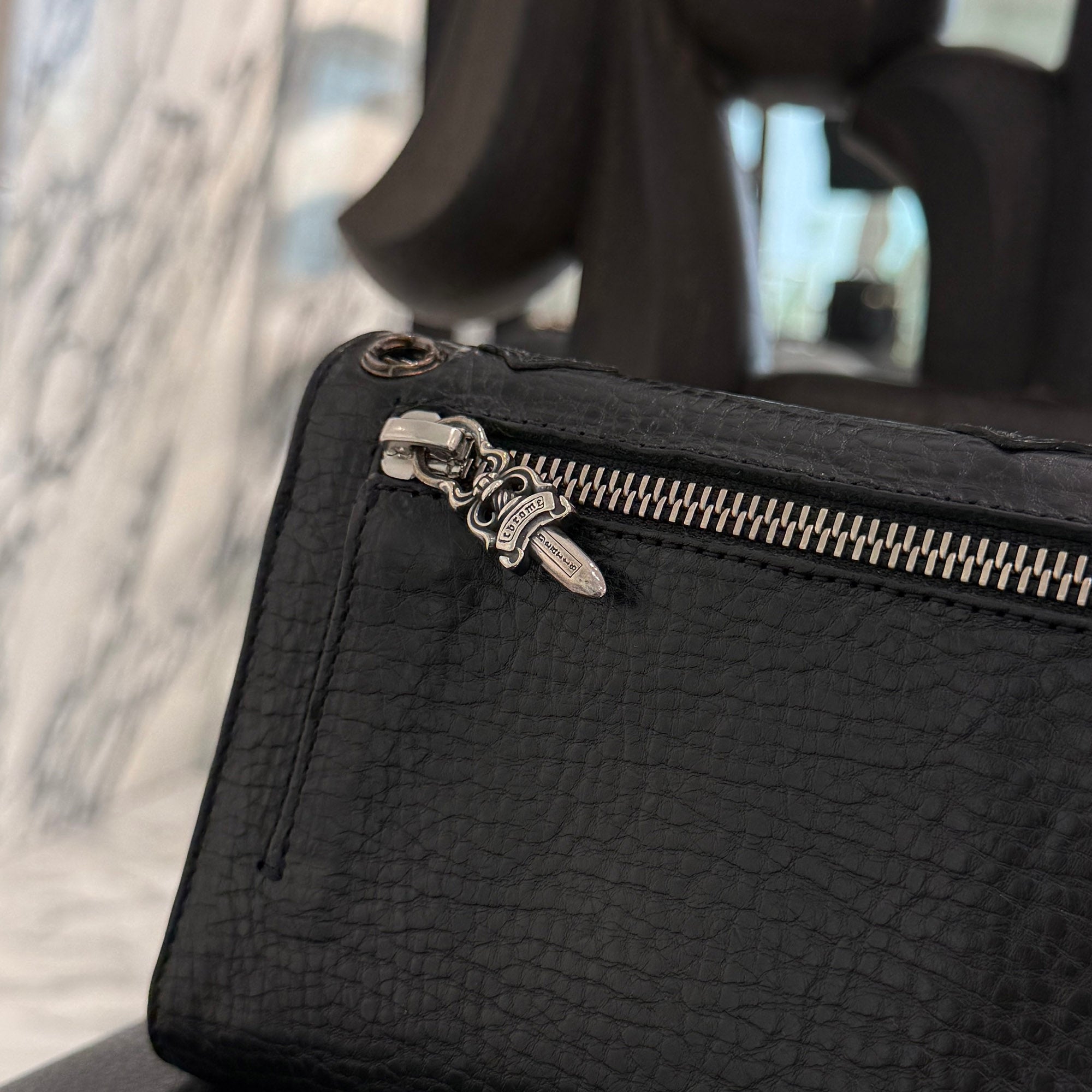 CHROME HEARTS Cemetery Cross Leather Patch Wave Cross Ball Wallet クロムハーツ セメタリークロス レザーパッチ ウェーブクロスボール ウォレット