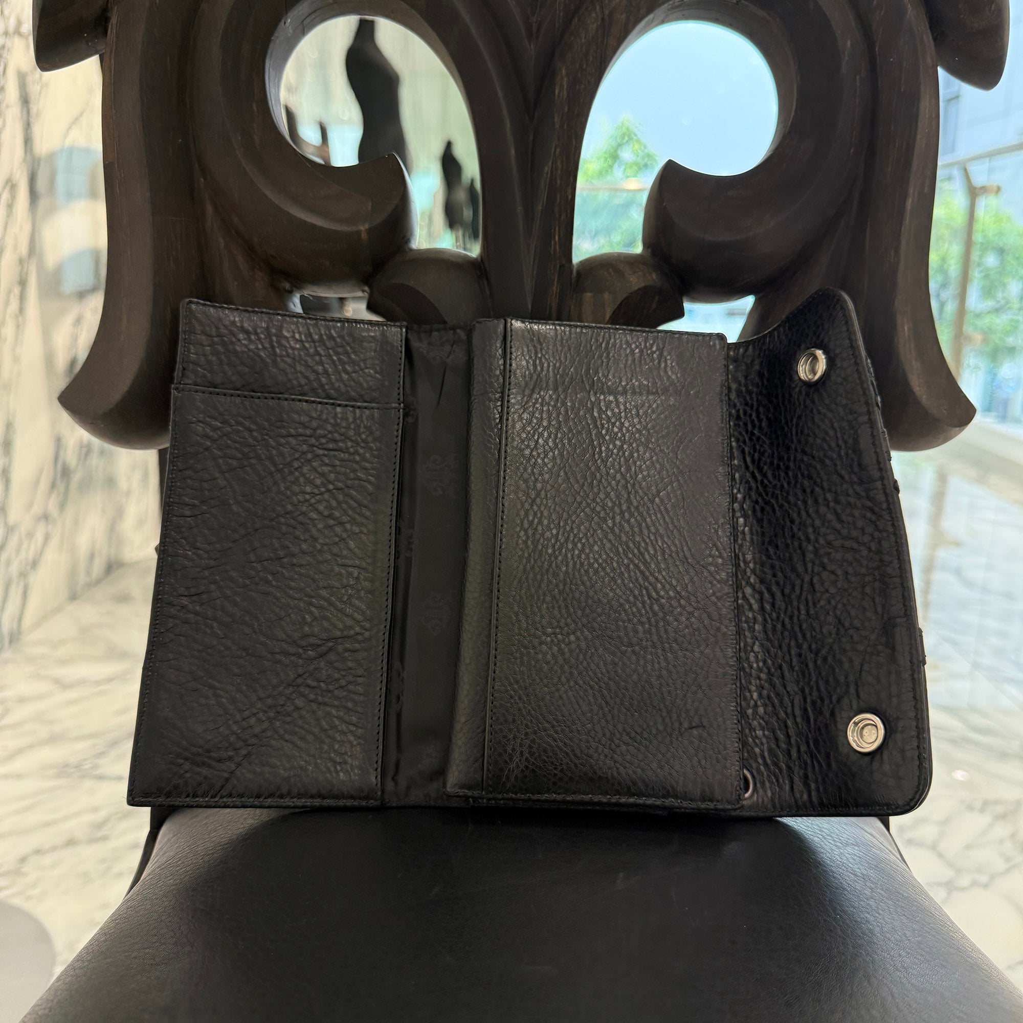 CHROME HEARTS Cemetery Cross Leather Patch Wave Cross Ball Wallet クロムハーツ セメタリークロス レザーパッチ ウェーブクロスボール ウォレット
