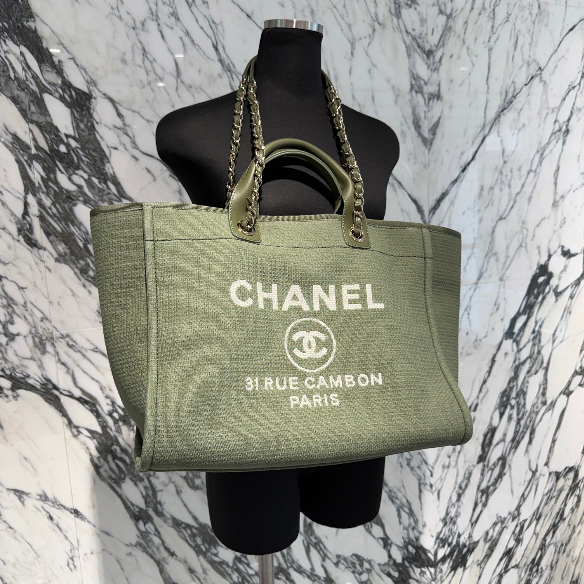 CHANEL COCO Mark Deauville Tote Bag Large シャネル ココマーク ドーヴィル トートバッグ ラージ