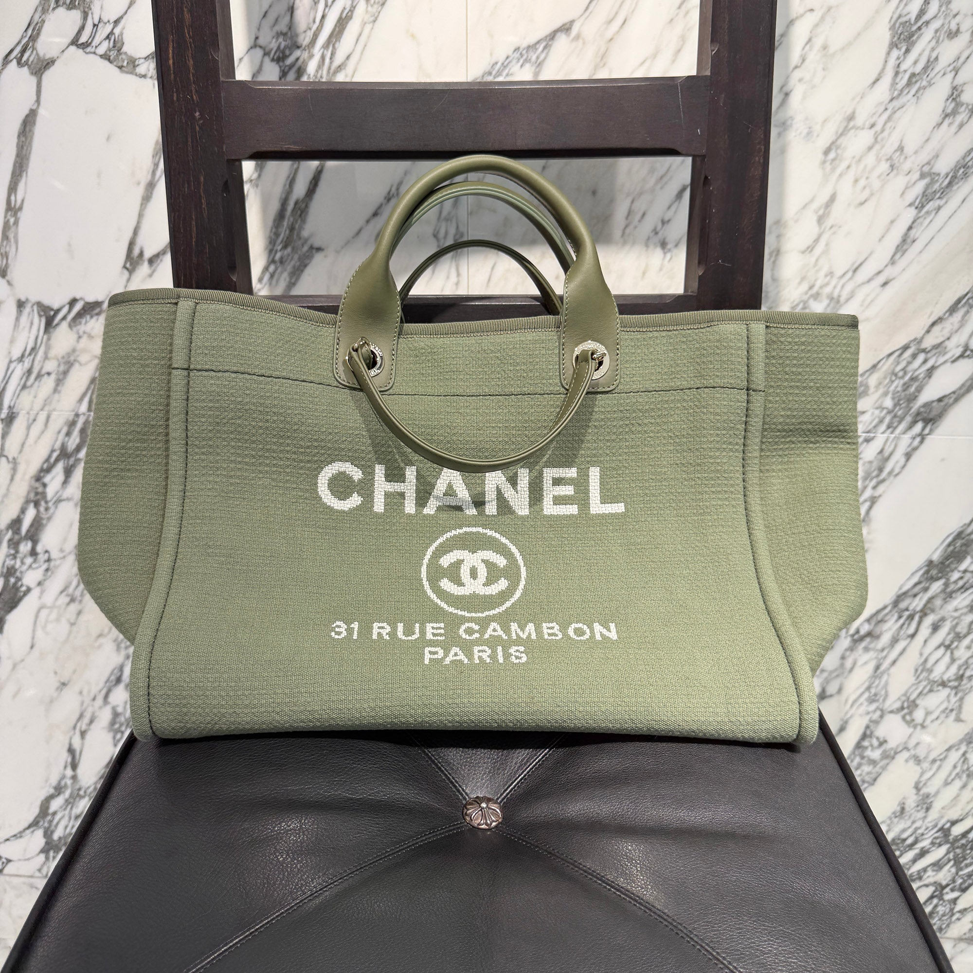 CHANEL COCO Mark Deauville Tote Bag Large シャネル ココマーク ドーヴィル トートバッグ ラージ
