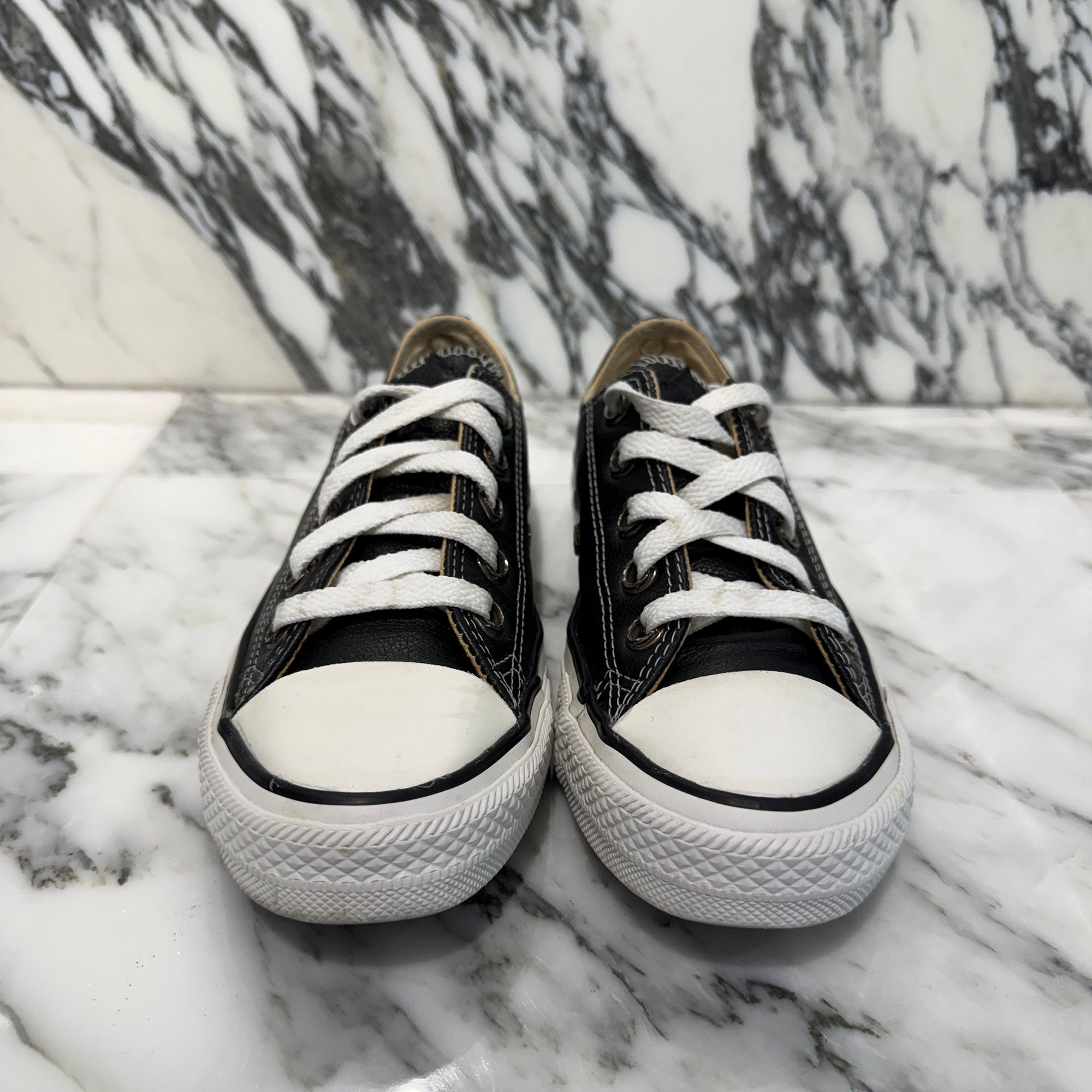 CHROME HEARTS × CONVERSE ALL STAR Star Leather Patch Custom Sneakers Size 4 (23.0cm) クロムハーツ × コンバース オールスター クロスレザーパッチ カスタム スニーカー サイズ4 (23.0cm)