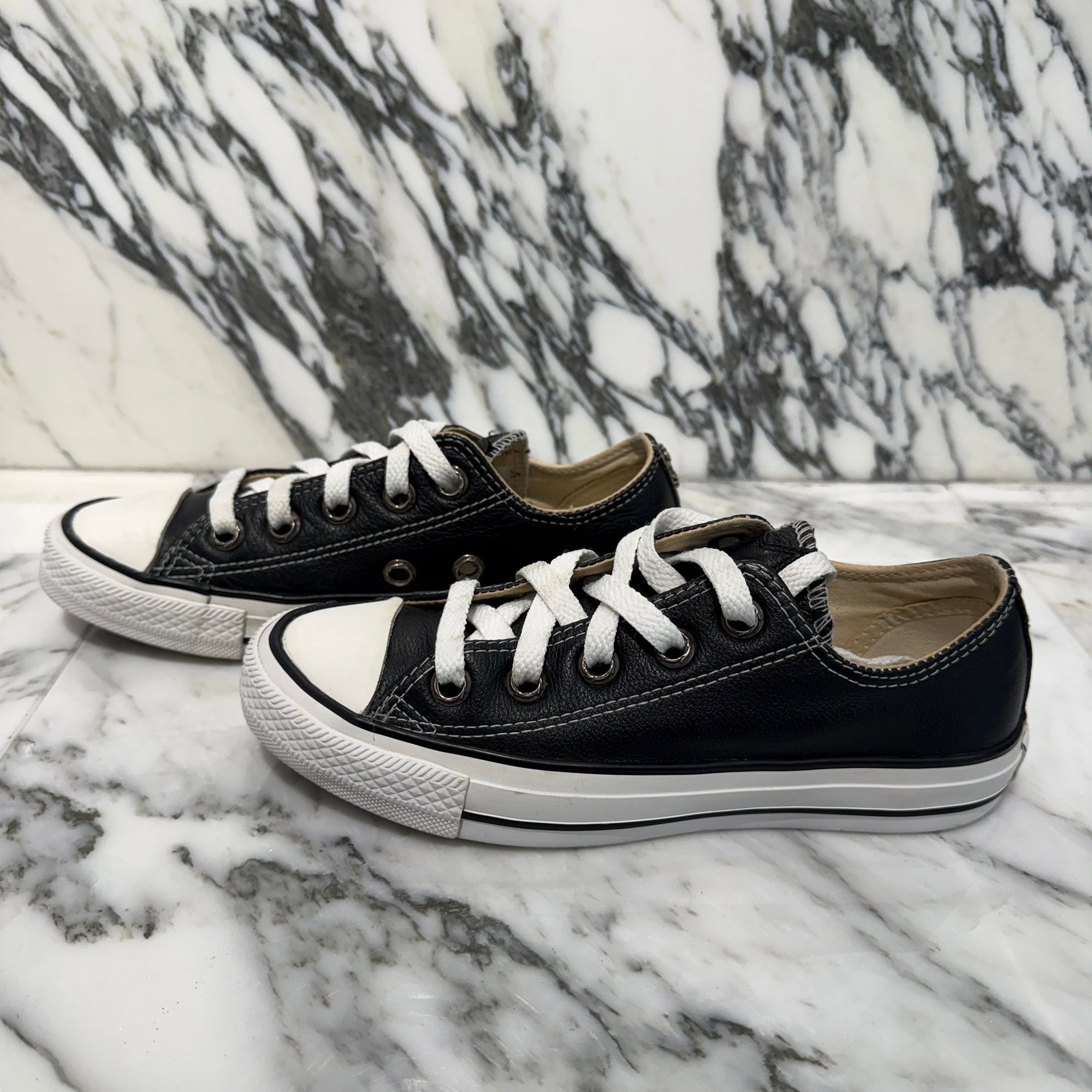CHROME HEARTS × CONVERSE ALL STAR Star Leather Patch Custom Sneakers Size 4 (23.0cm) クロムハーツ × コンバース オールスター クロスレザーパッチ カスタム スニーカー サイズ4 (23.0cm)