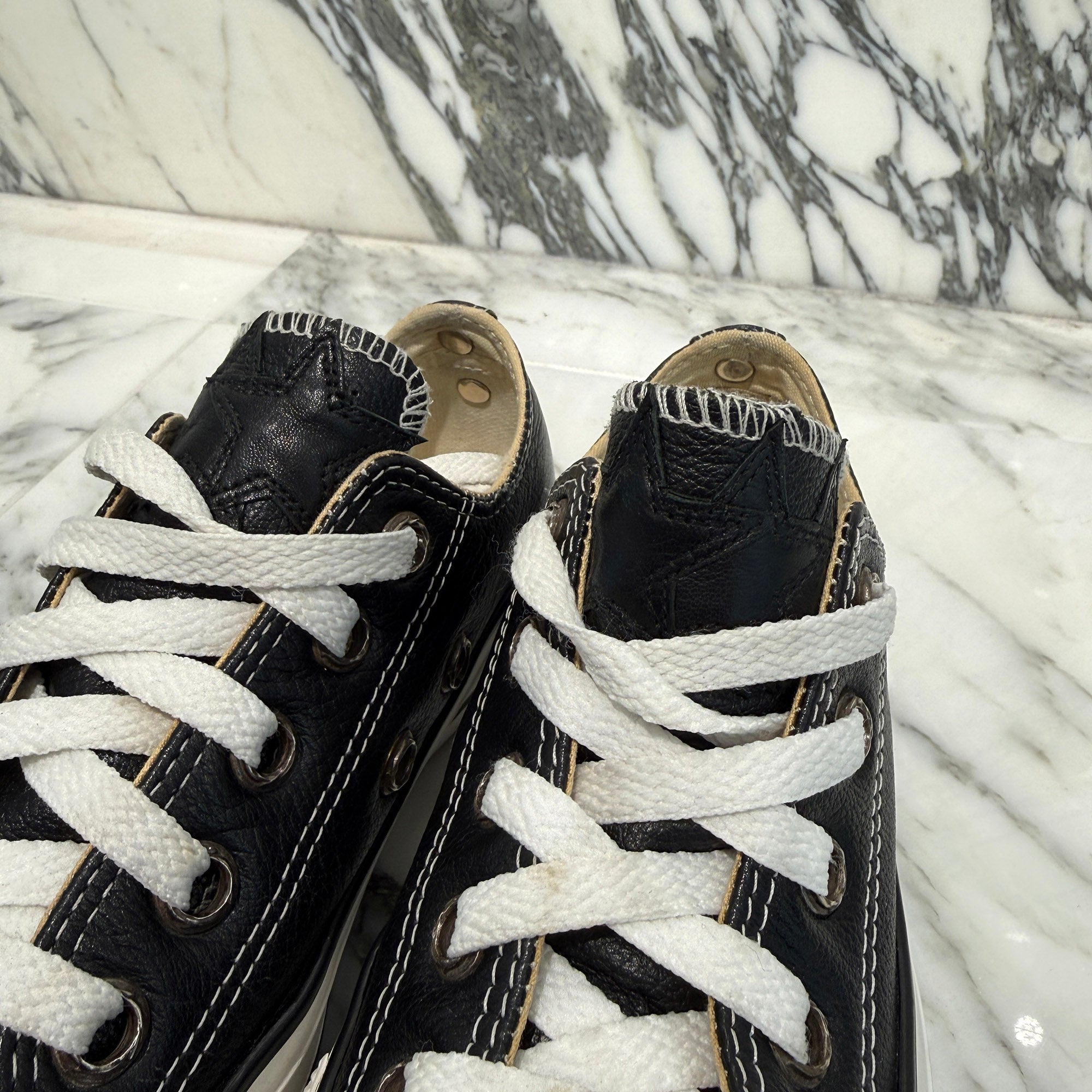 CHROME HEARTS × CONVERSE ALL STAR Star Leather Patch Custom Sneakers Size 4 (23.0cm) クロムハーツ × コンバース オールスター クロスレザーパッチ カスタム スニーカー サイズ4 (23.0cm)