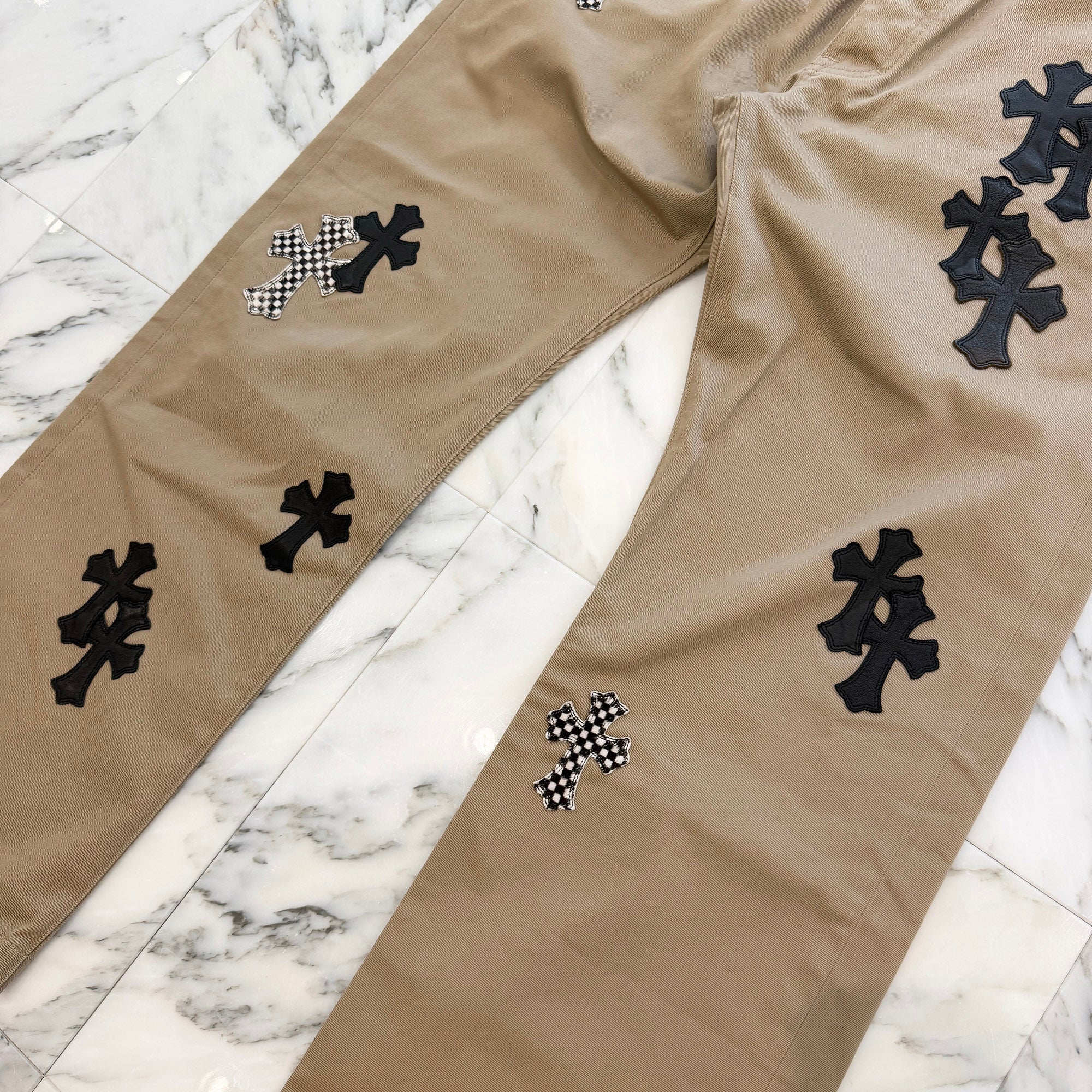 CHROME HEARTS Multi Cemetery Leather Cross Patch Chino Pants Size 36 クロムハーツ マルチセメタリー レザークロスパッチ チノパンツ サイズ36