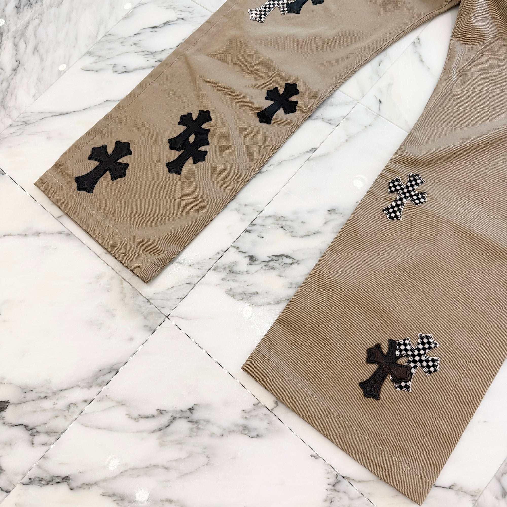 CHROME HEARTS Multi Cemetery Leather Cross Patch Chino Pants Size 36 クロムハーツ マルチセメタリー レザークロスパッチ チノパンツ サイズ36