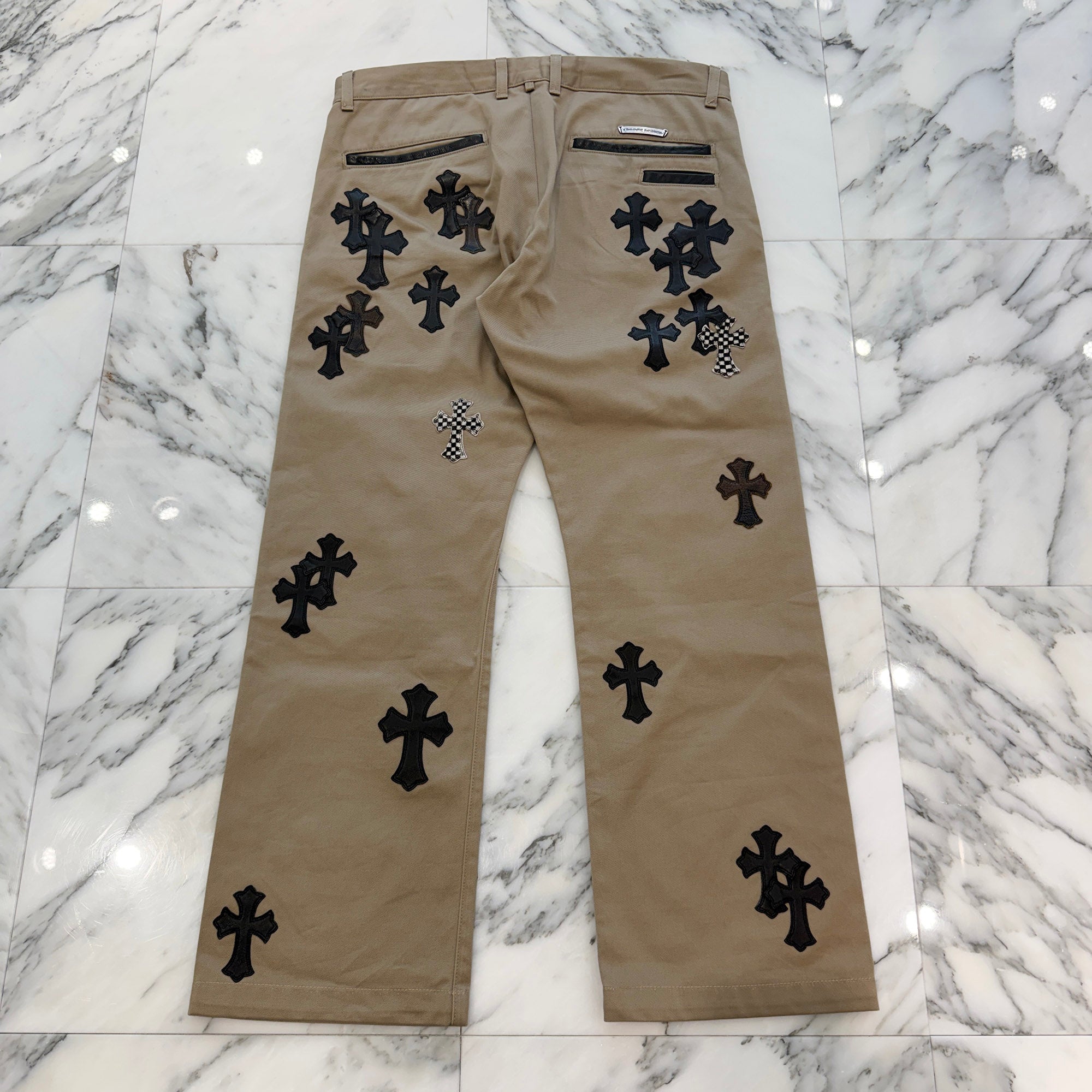 CHROME HEARTS Multi Cemetery Leather Cross Patch Chino Pants Size 36 クロムハーツ マルチセメタリー レザークロスパッチ チノパンツ サイズ36