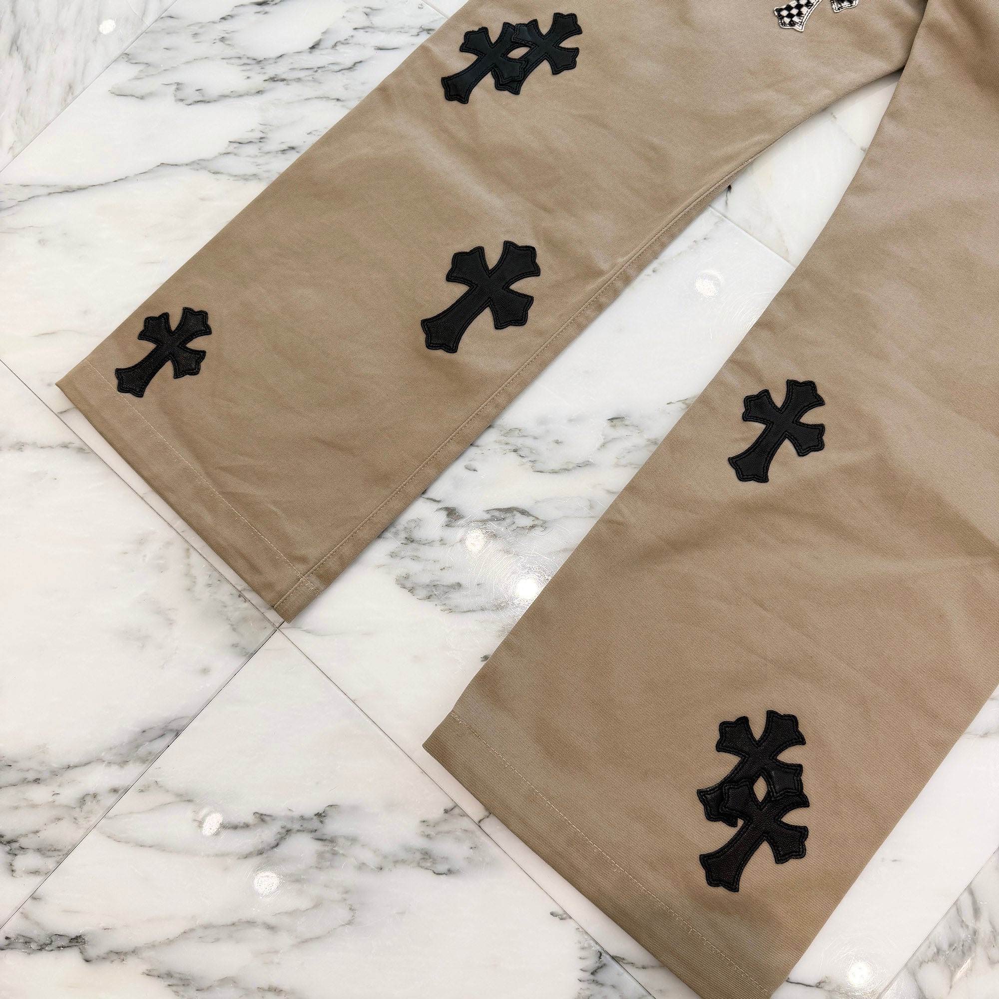 CHROME HEARTS Multi Cemetery Leather Cross Patch Chino Pants Size 36 クロムハーツ マルチセメタリー レザークロスパッチ チノパンツ サイズ36