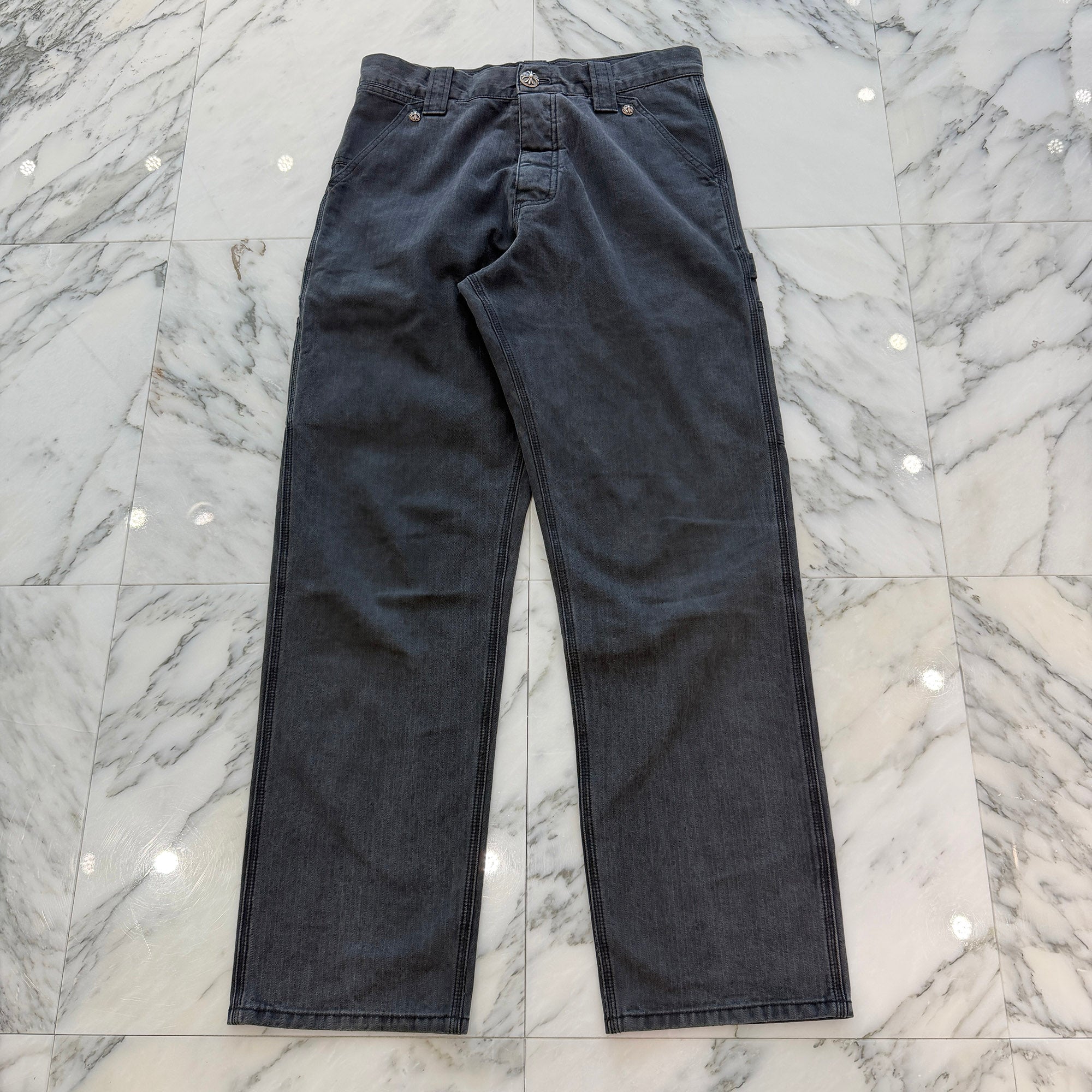 CHROME HEARTS Cross Ball Button Double Knee Denim Pants Size 30 クロムハーツ クロスボールボタン ダブルニー デニムパンツ サイズ30