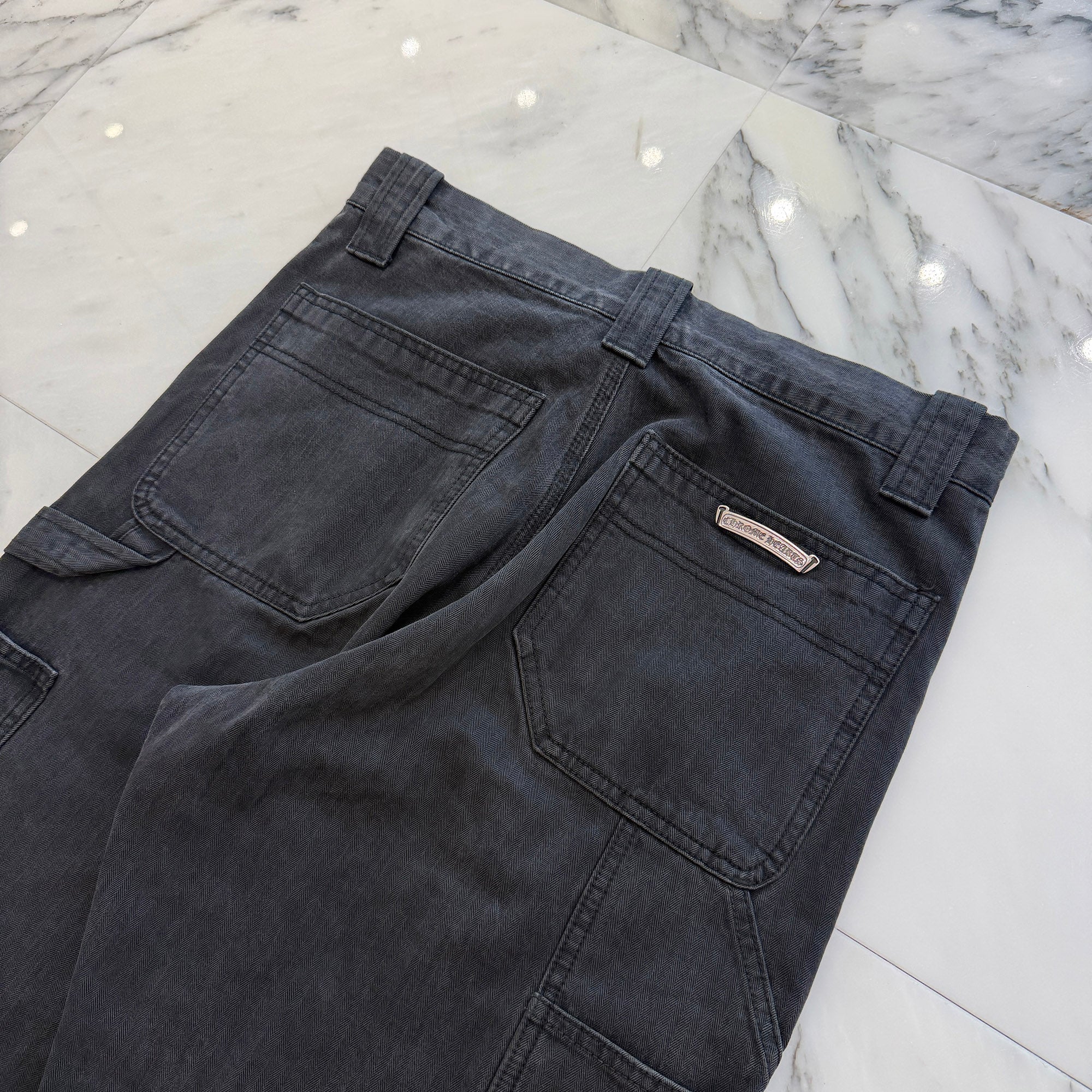 CHROME HEARTS Cross Ball Button Double Knee Denim Pants Size 30 クロムハーツ クロスボールボタン ダブルニー デニムパンツ サイズ30