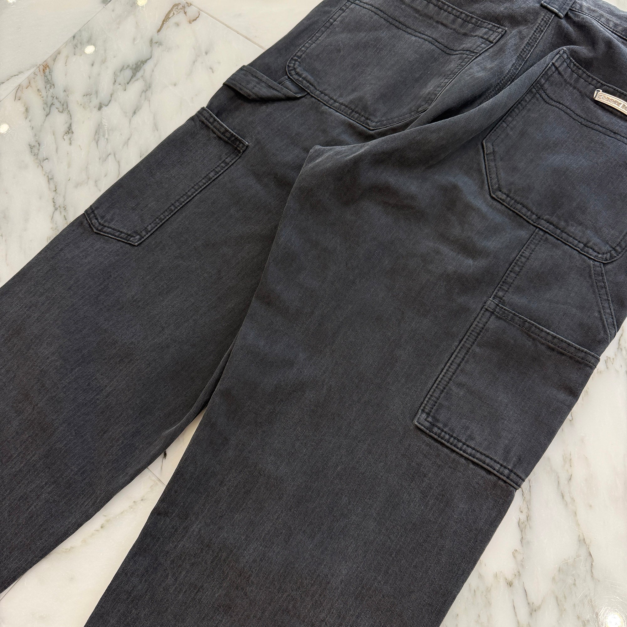 CHROME HEARTS Cross Ball Button Double Knee Denim Pants Size 30 クロムハーツ クロスボールボタン ダブルニー デニムパンツ サイズ30