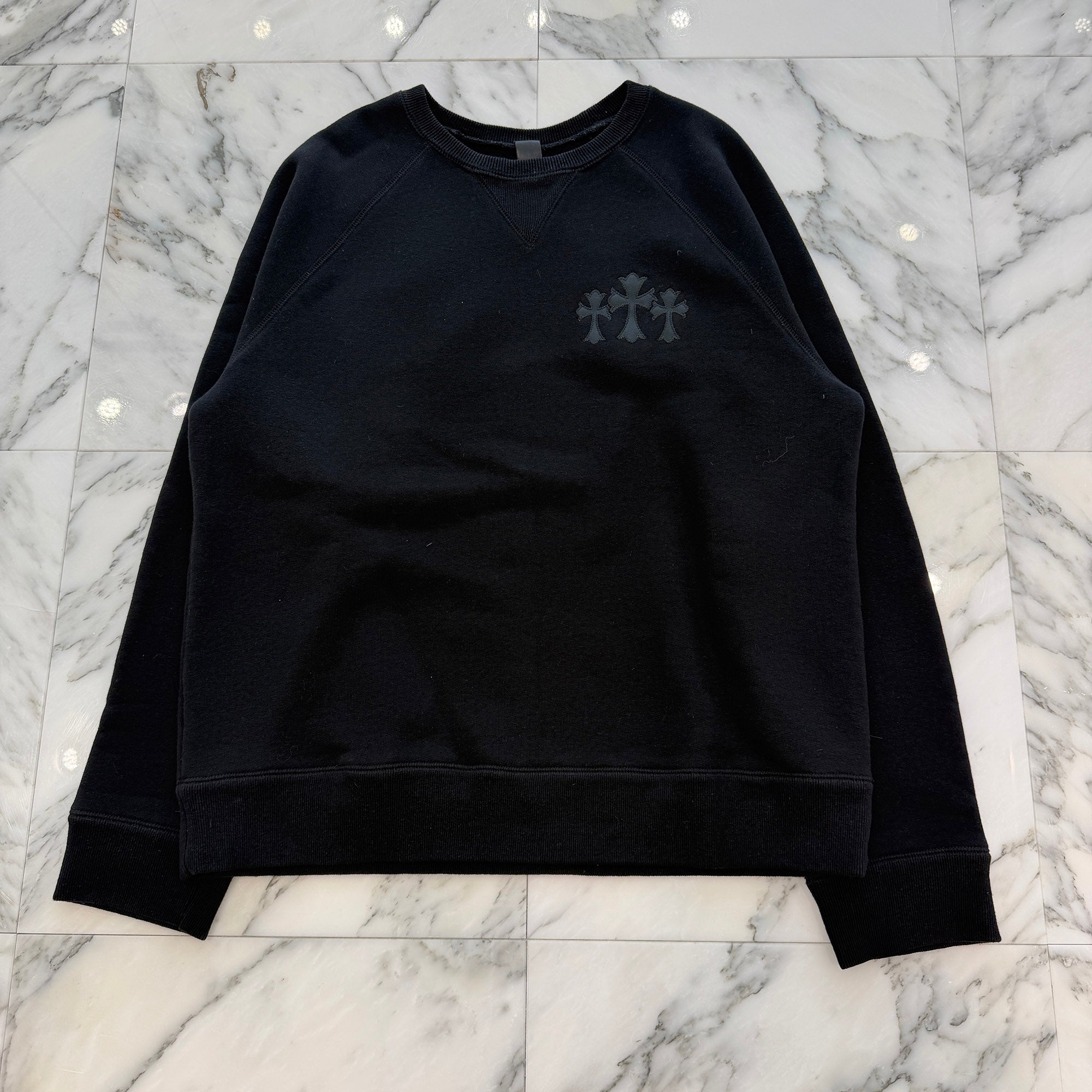 CHROME HEARTS 2025SS Y NOT Cemetery Cross Applique Embroidery Sweatshirt Size L クロムハーツ ワイノット セメタリークロス アップリケ刺繡 スウェットシャツ サイズL