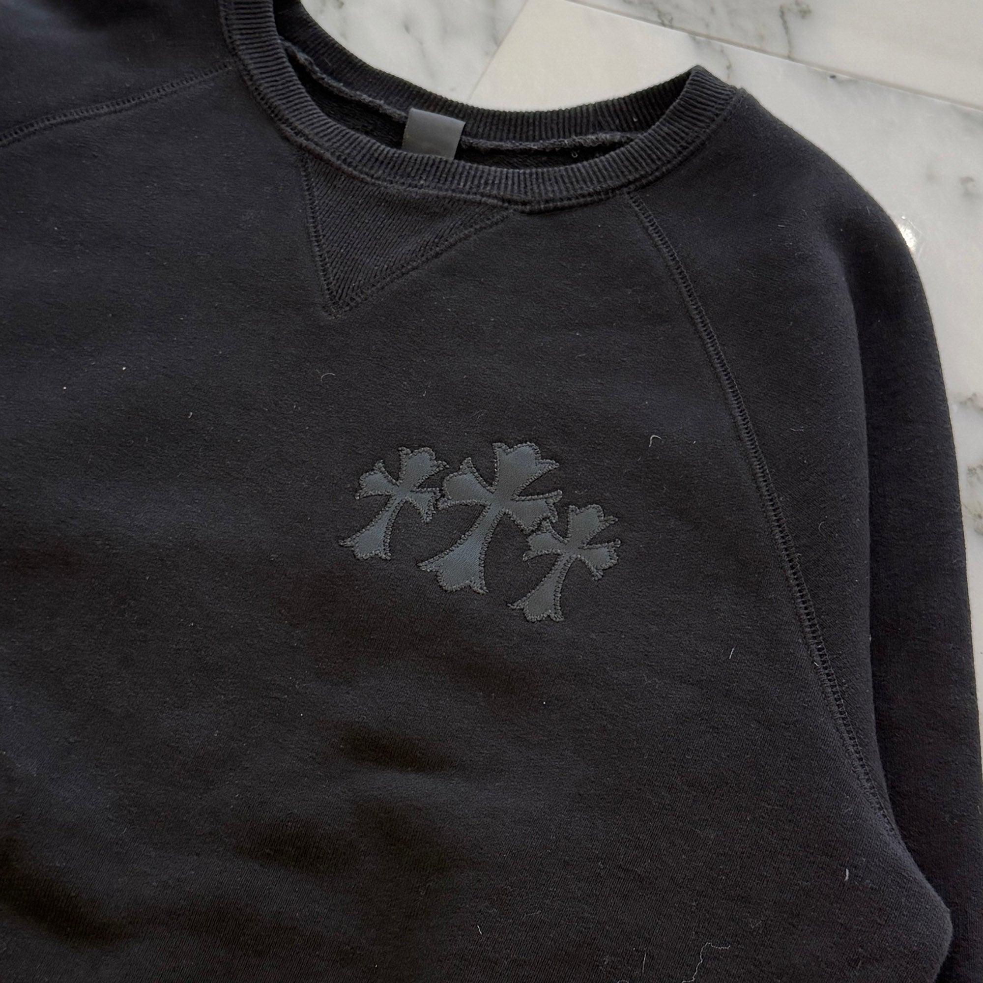 CHROME HEARTS 2025SS Y NOT Cemetery Cross Applique Embroidery Sweatshirt Size L クロムハーツ ワイノット セメタリークロス アップリケ刺繡 スウェットシャツ サイズL