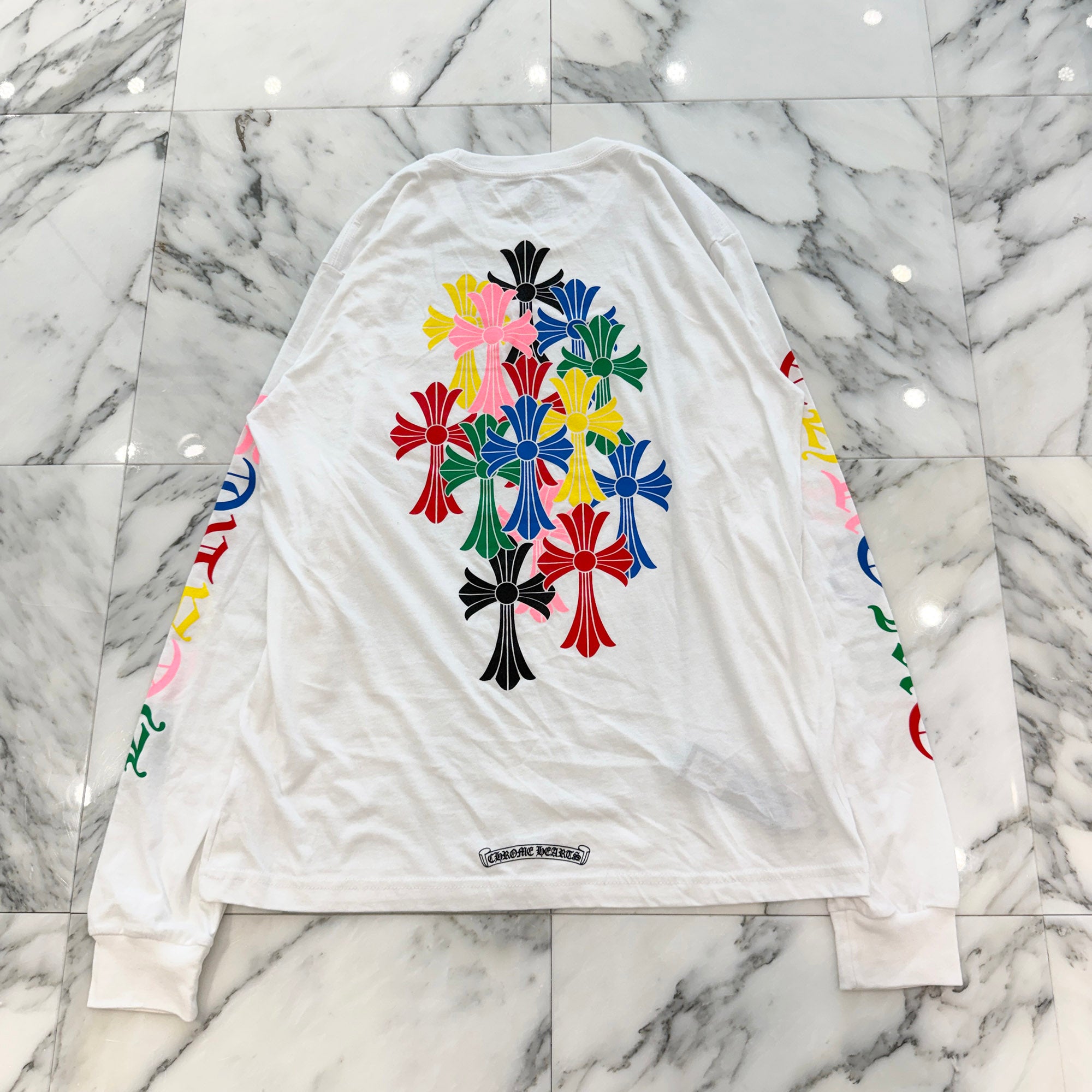 CHROME HEARTS MLTCOL CEM CRS Long Sleeve Tee Size L クロムハーツ マルチカラー セメタリークロス ロングスリーブTシャツ サイズL