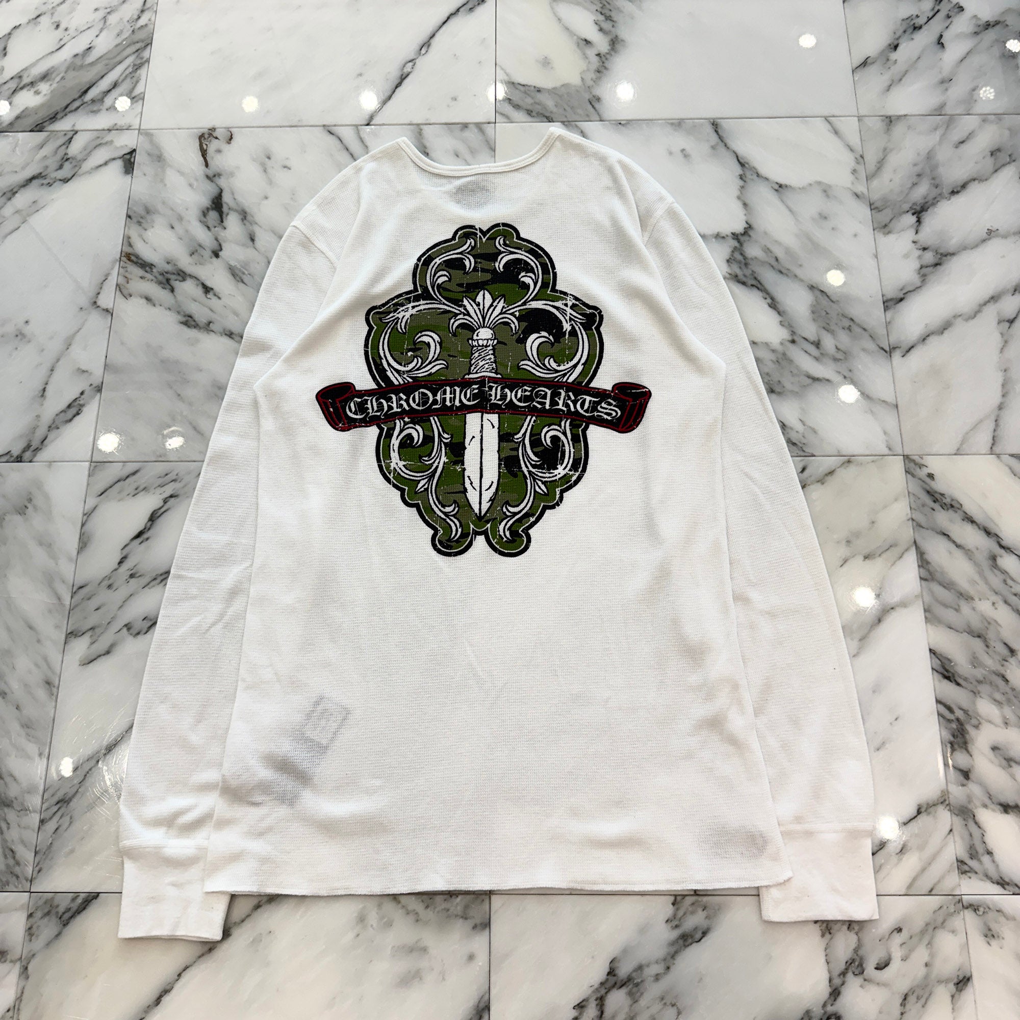 CHROME HEARTS Dagger Print Thermal Long Sleeve Tee Size L クロムハーツ ダガープリント サーマルロングスリーブTシャツ サイズL