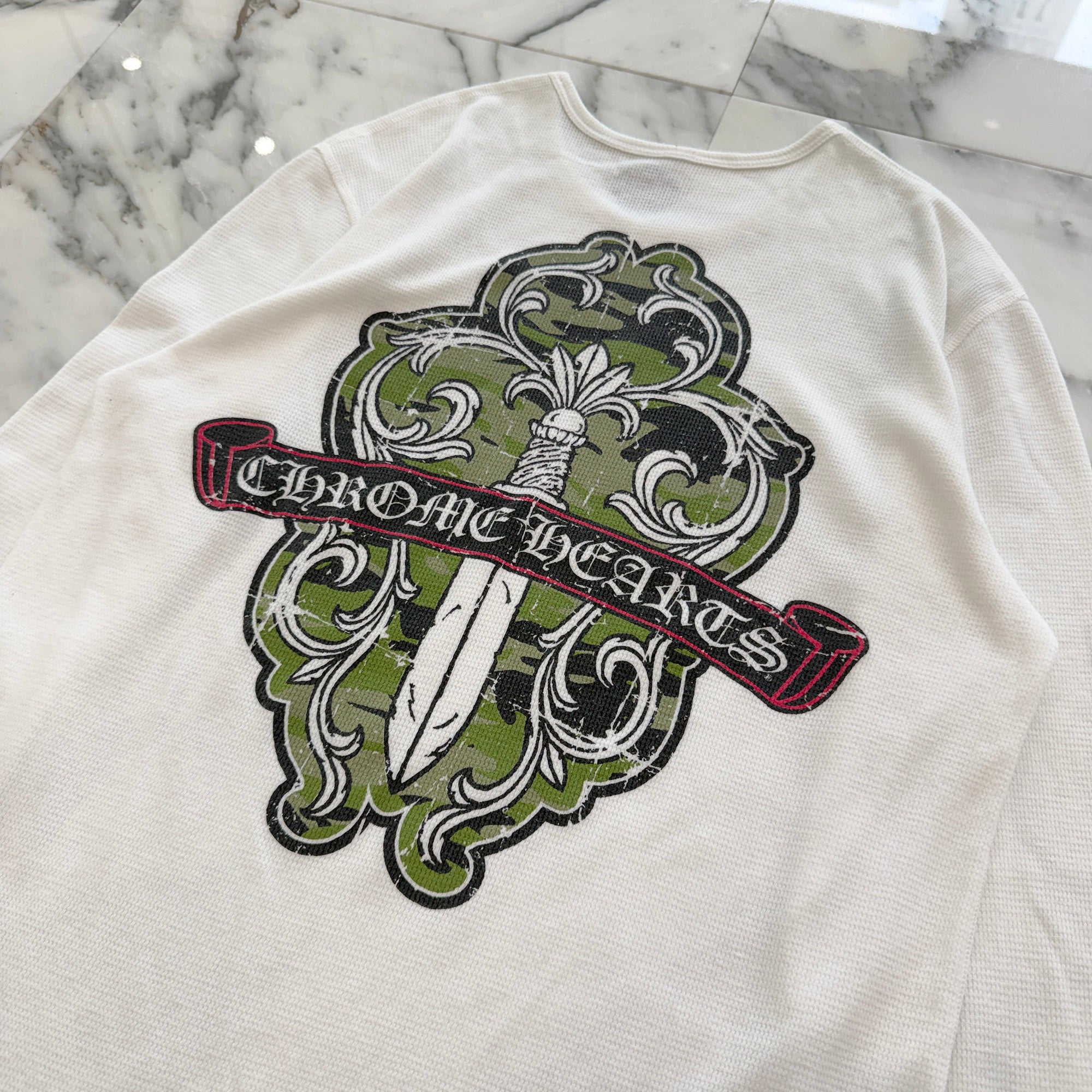 CHROME HEARTS Dagger Print Thermal Long Sleeve Tee Size L クロムハーツ ダガープリント サーマルロングスリーブTシャツ サイズL