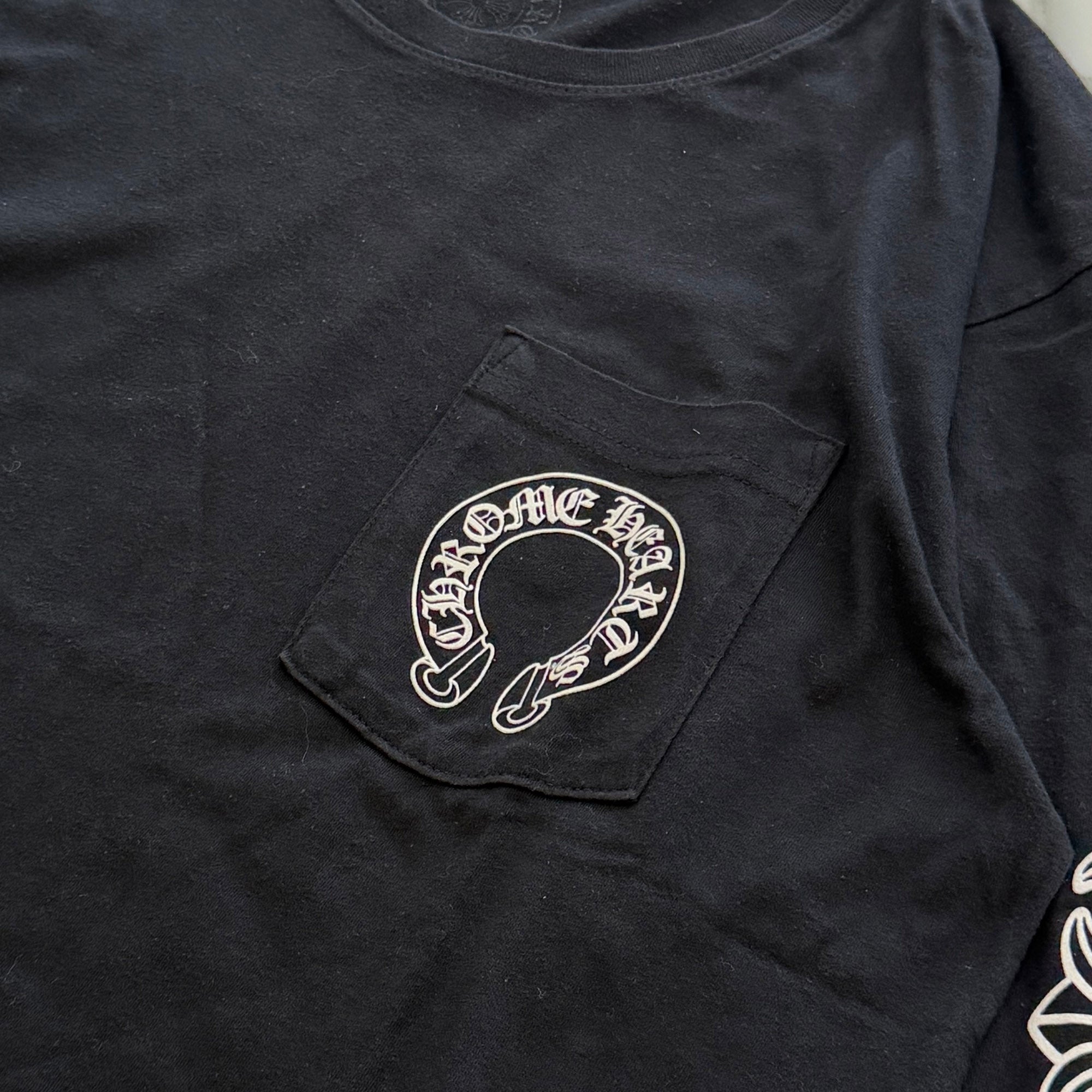 CHROME HEARTS Floral Cross Horseshoe Long Sleeve Tee Size L クロムハーツ フローラルクロス ホースシュー ロングスリーブ Tシャツ サイズL