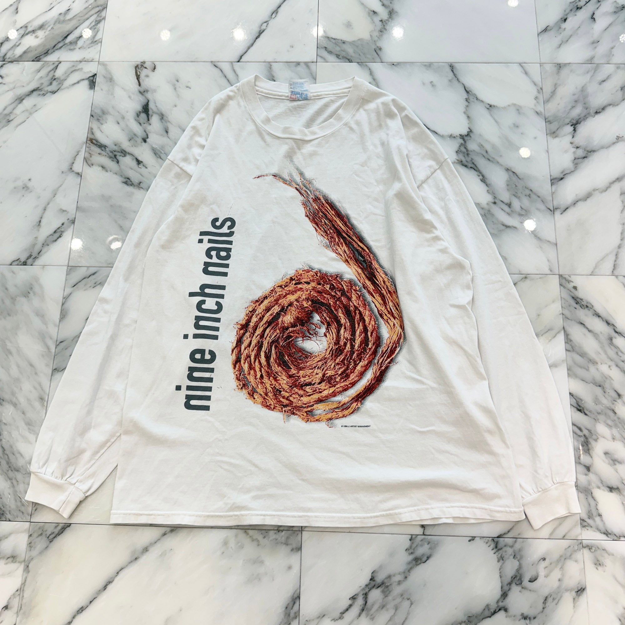 Vintage 90's Nine Inch Nails "Sfurther Down The Spiral" 1995 Hanes L/S Tee Size XL ヴィンテージ 90's ナイン・インチ・ネイルズ "スファーザー・ダウン・ザ・スパイラル" 1995 ヘインズ社製 ロングスリーブTシャツ サイズXL