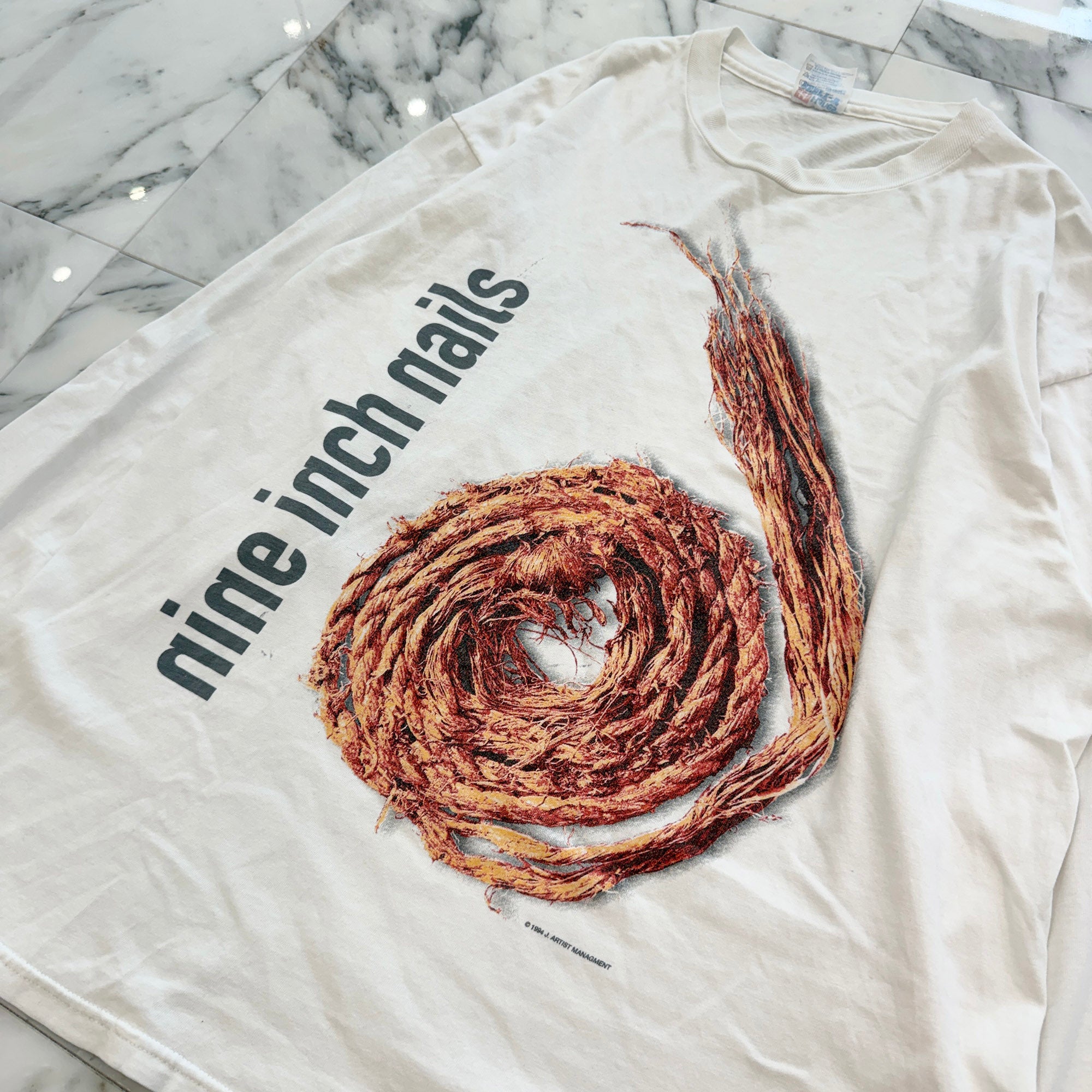 Vintage 90's Nine Inch Nails "Sfurther Down The Spiral" 1995 Hanes L/S Tee Size XL ヴィンテージ 90's ナイン・インチ・ネイルズ "スファーザー・ダウン・ザ・スパイラル" 1995 ヘインズ社製 ロングスリーブTシャツ サイズXL