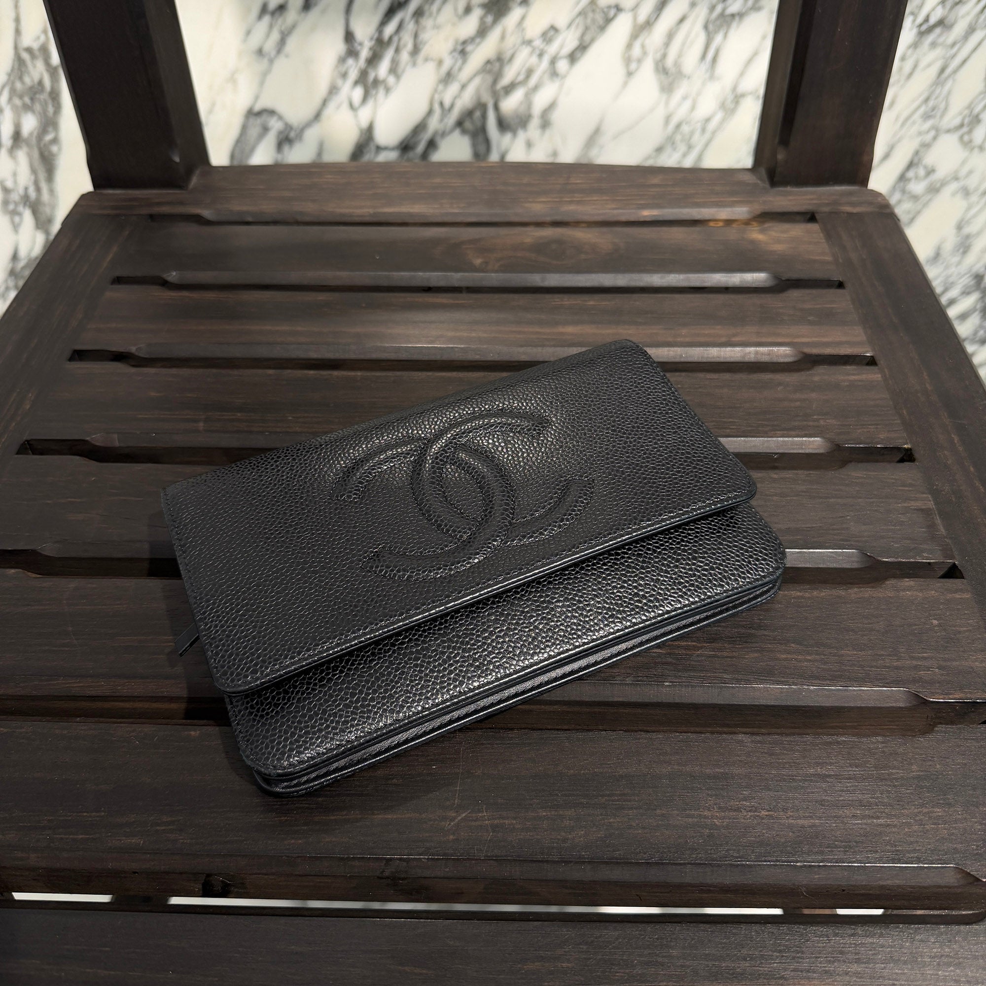 CHANEL Coco Mark 2Way Leather Shoulder Chain Wallet A48654 シャネル ココマーク 2Way レザーショルダー チェーンウォレット