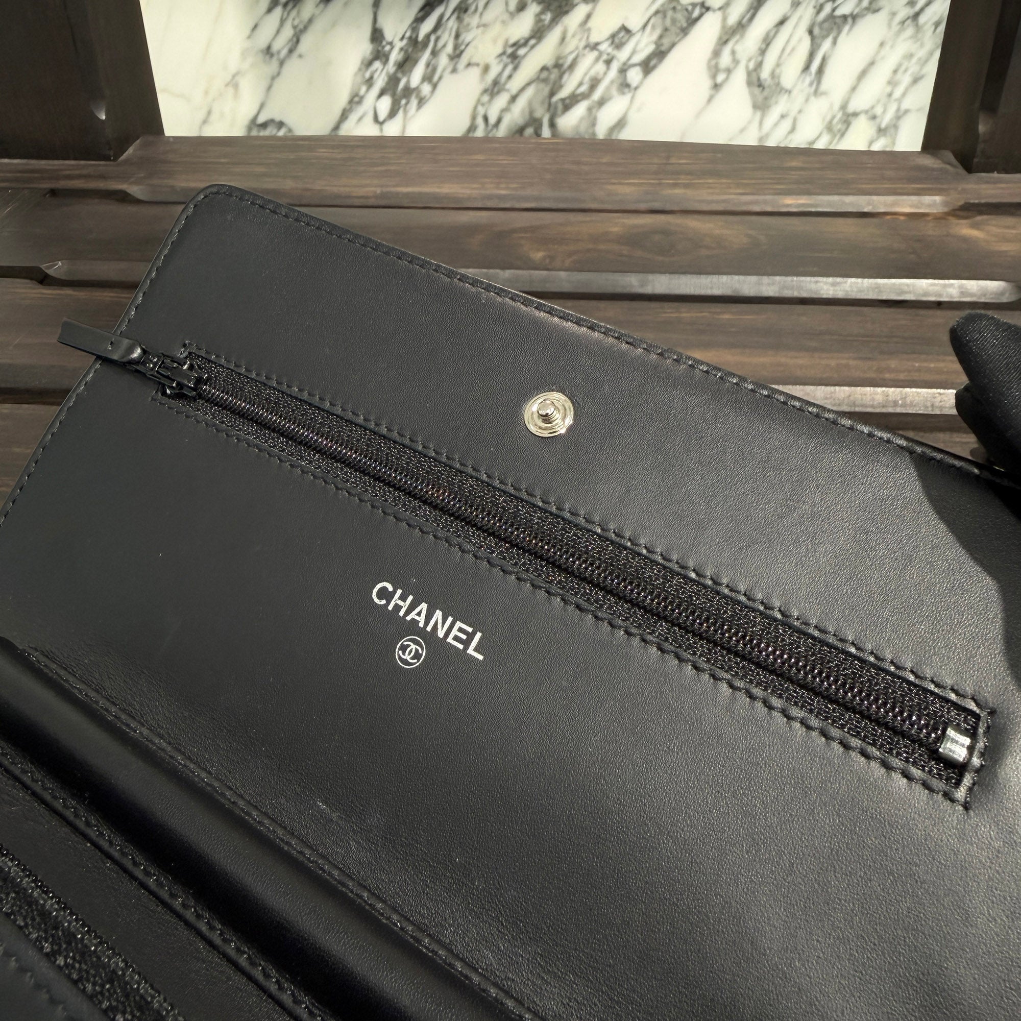 CHANEL Coco Mark 2Way Leather Shoulder Chain Wallet A48654 シャネル ココマーク 2Way レザーショルダー チェーンウォレット