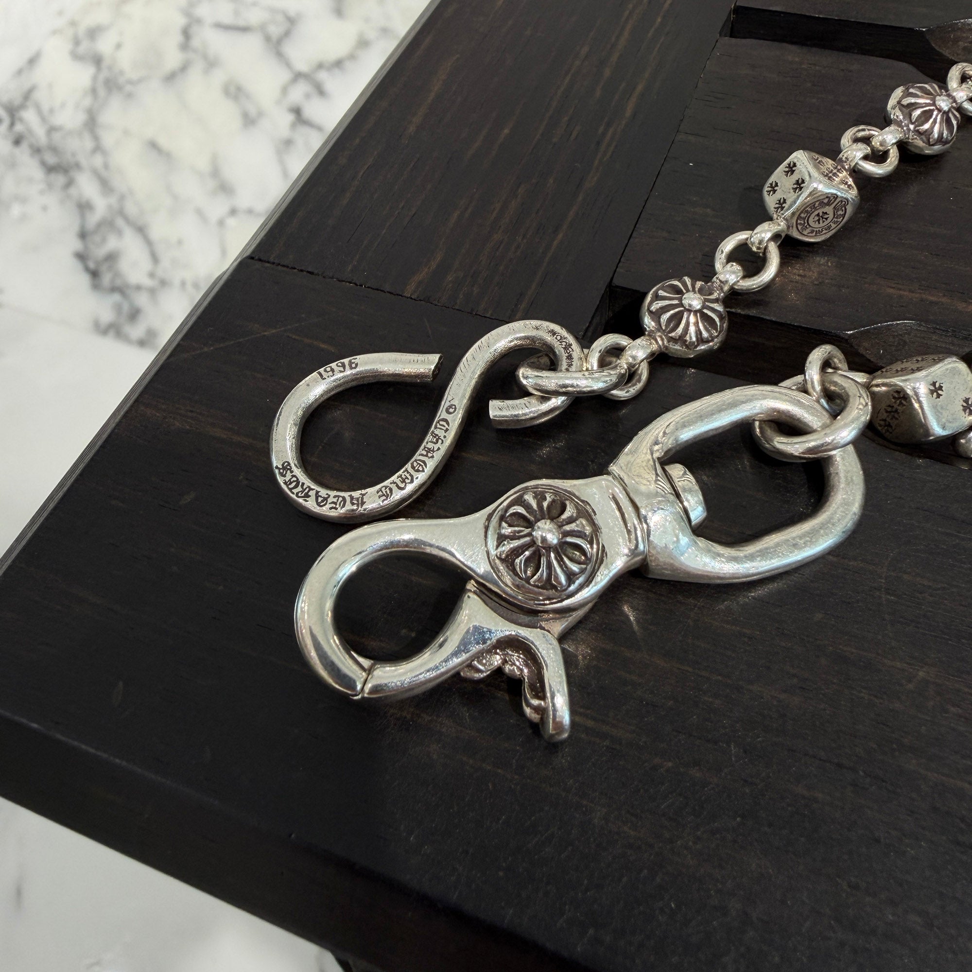 CHROME HEARTS 1 Clip Dice Cross Ball Wallet Chain 24 Link クロムハーツ 1クリップ ダイス クロスボール ウォレットチェーン 24リンク