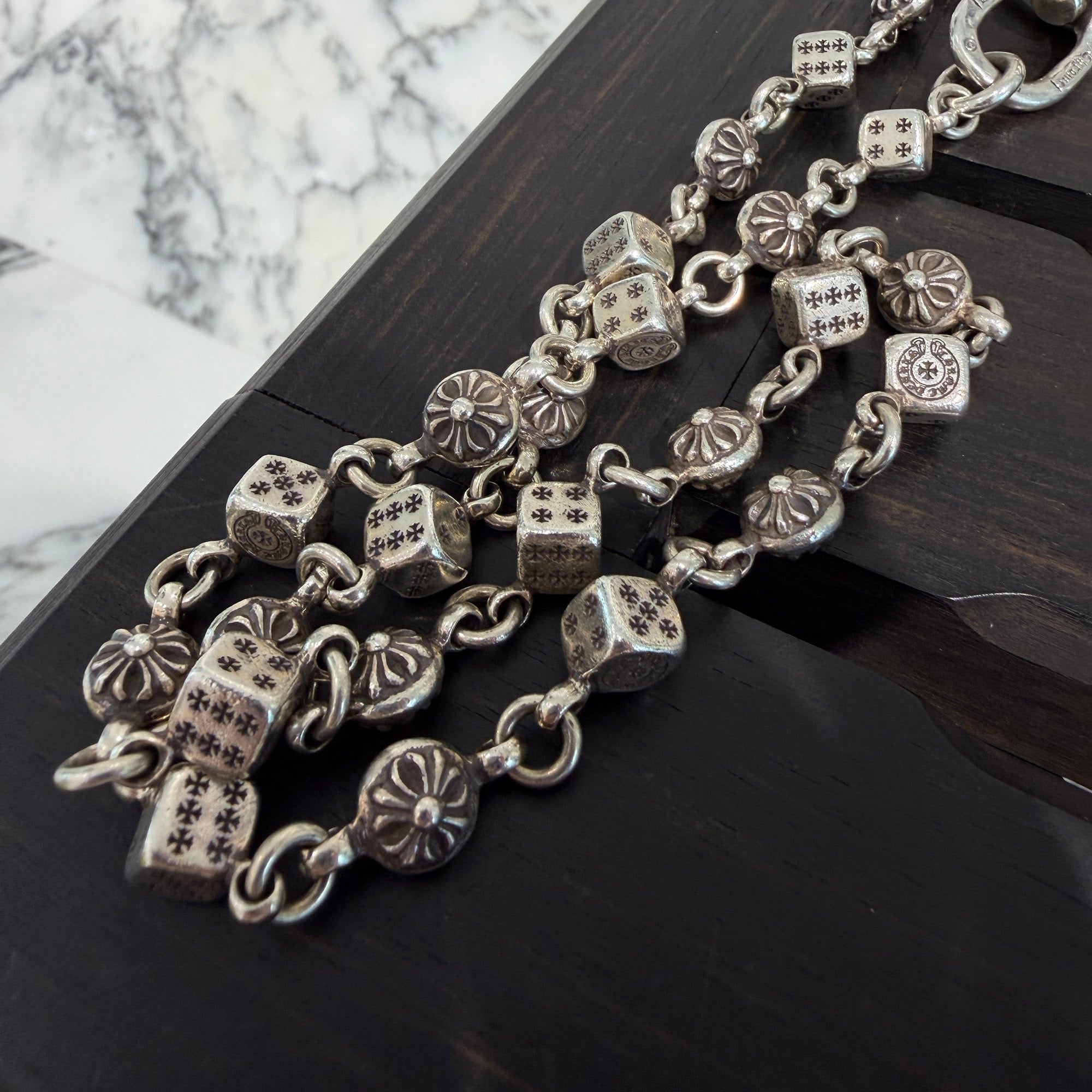 CHROME HEARTS 1 Clip Dice Cross Ball Wallet Chain 24 Link クロムハーツ 1クリップ ダイス クロスボール ウォレットチェーン 24リンク