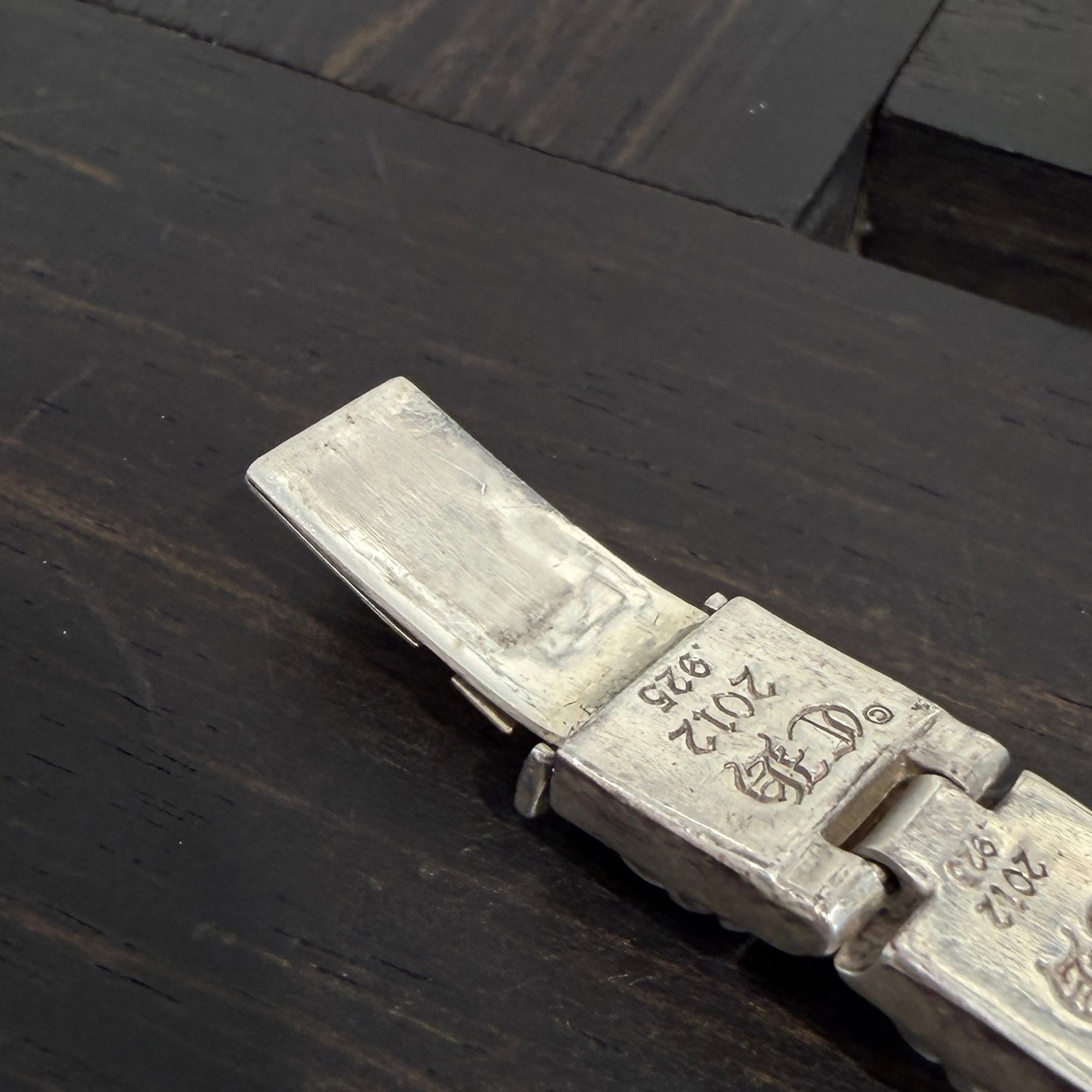 CHROME HEARTS PYRAMID PLS LNK BRACELET 1 Diamond White Rhodium Coating 18コマ クロムハーツ ピラミッドプラスリンク ブレスレット 1ダイヤモンド ホワイトロジウムコーティング 18コマ