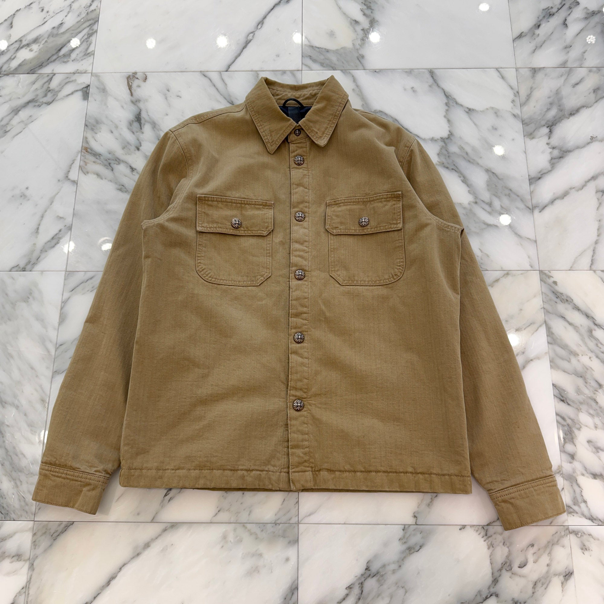 CHROME HEARTS Y NOT WORK DOG Herringbone Shirt Jacket Size M クロムハーツ ワイノット ワークドッグ ヘリンボーン シャツジャケット サイズM