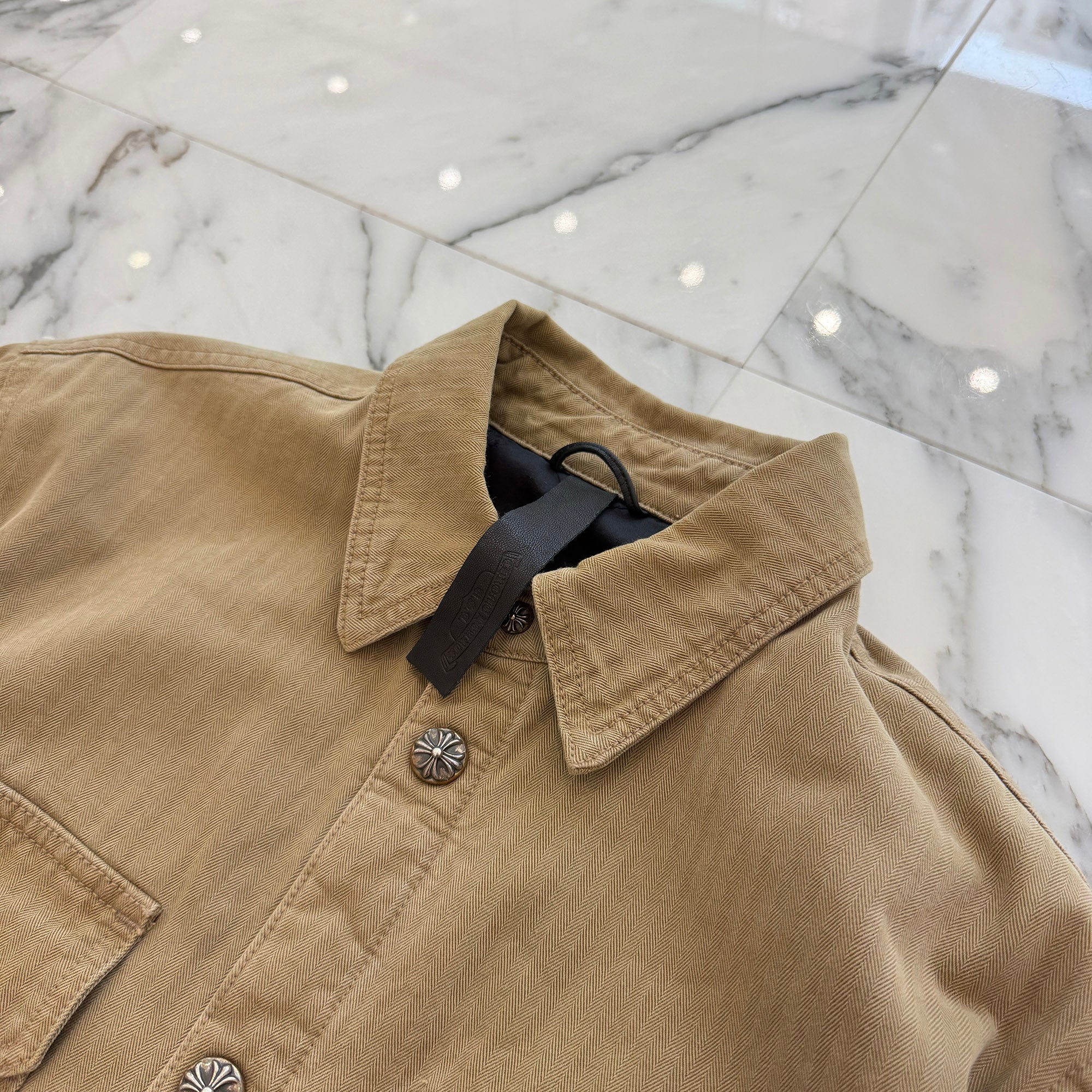 CHROME HEARTS Y NOT WORK DOG Herringbone Shirt Jacket Size M クロムハーツ ワイノット ワークドッグ ヘリンボーン シャツジャケット サイズM