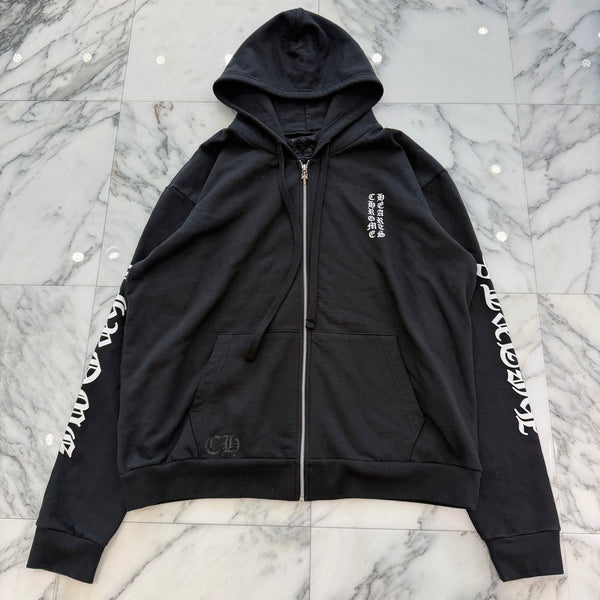 CHROME HEARTS Vertical Logo Zip Up Hoodie Size L クロムハーツ ヴァーティカル ロゴ ジップアップフーディー サイズL
