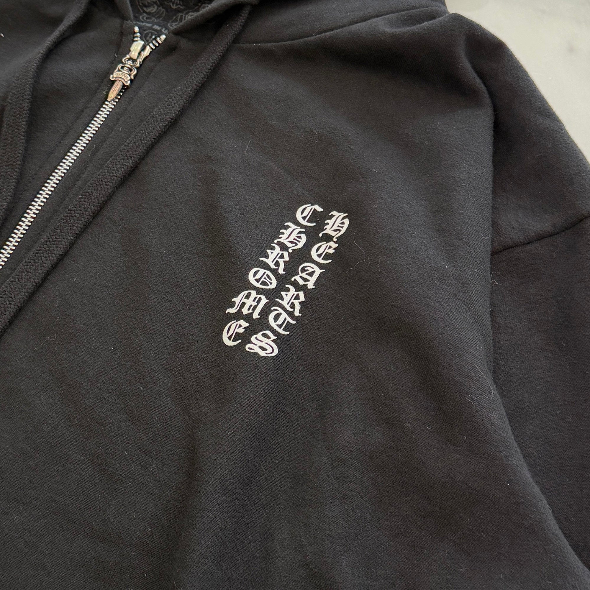 CHROME HEARTS Vertical Logo Zip Up Hoodie Size L クロムハーツ ヴァーティカル ロゴ ジップアップフーディー サイズL