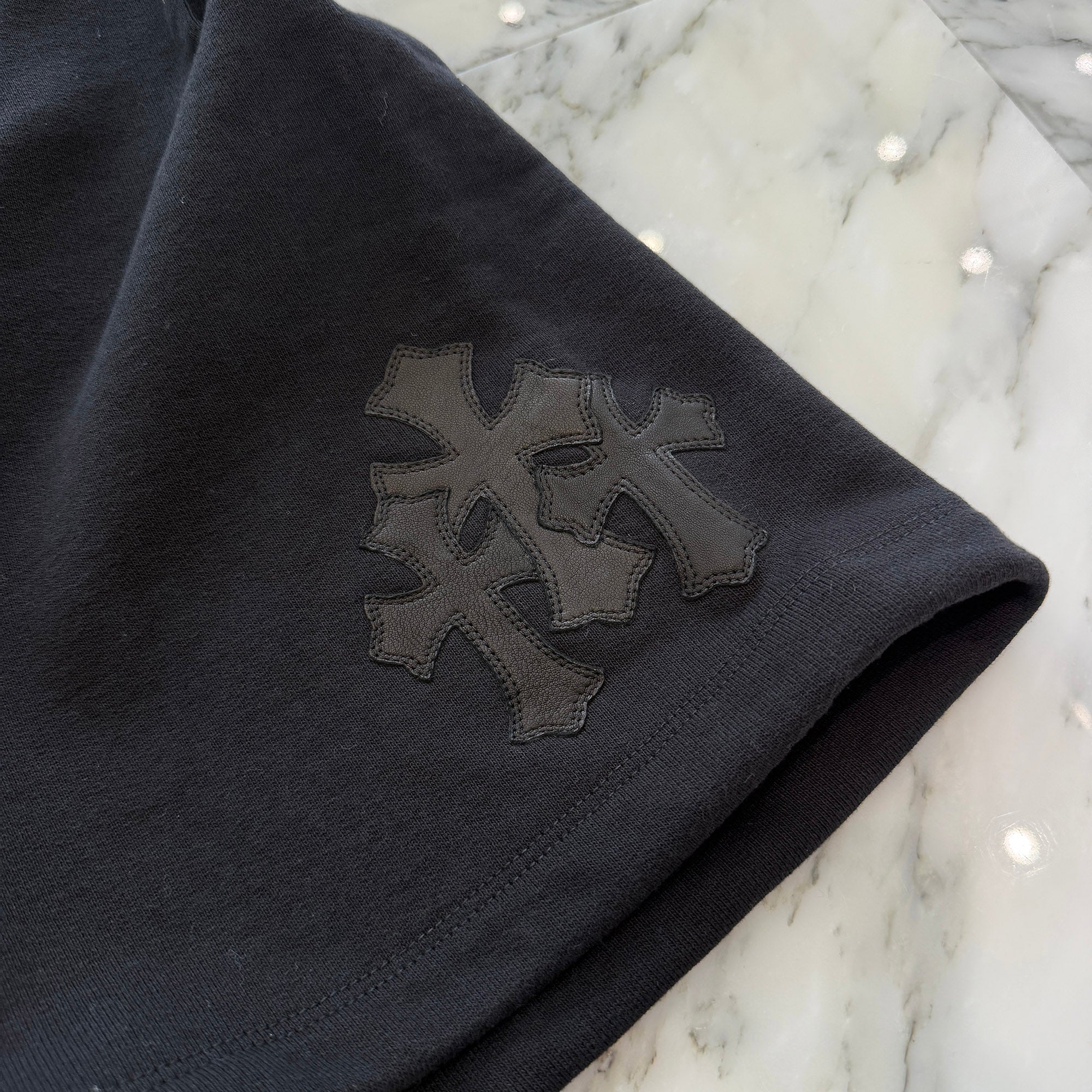 CHROME HEARTS Y NOT 3 Cemetery Cross Patch Sweat Shorts Size M クロムハーツ ワイノット 3 セメタリークロスパッチ スウェットショーツ サイズM
