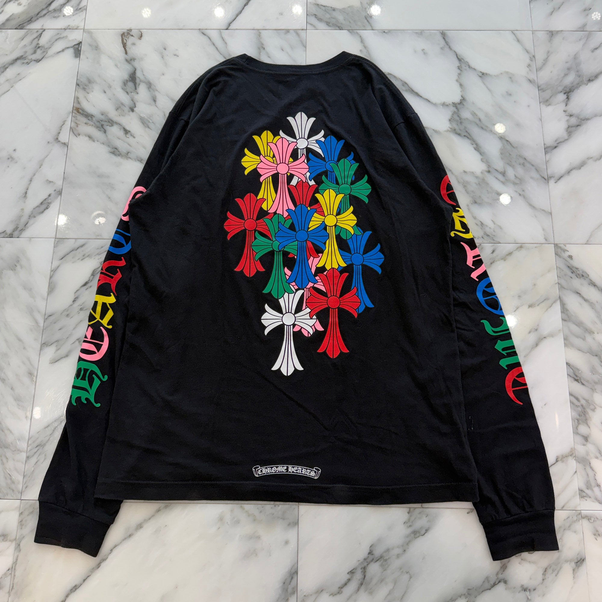 CHROME HEARTS 2021SS MLTCOL CEM CRS Long Sleeve Tee Size L クロムハーツ マルチカラー セメタリークロス ロングスリーブTシャツ サイズL