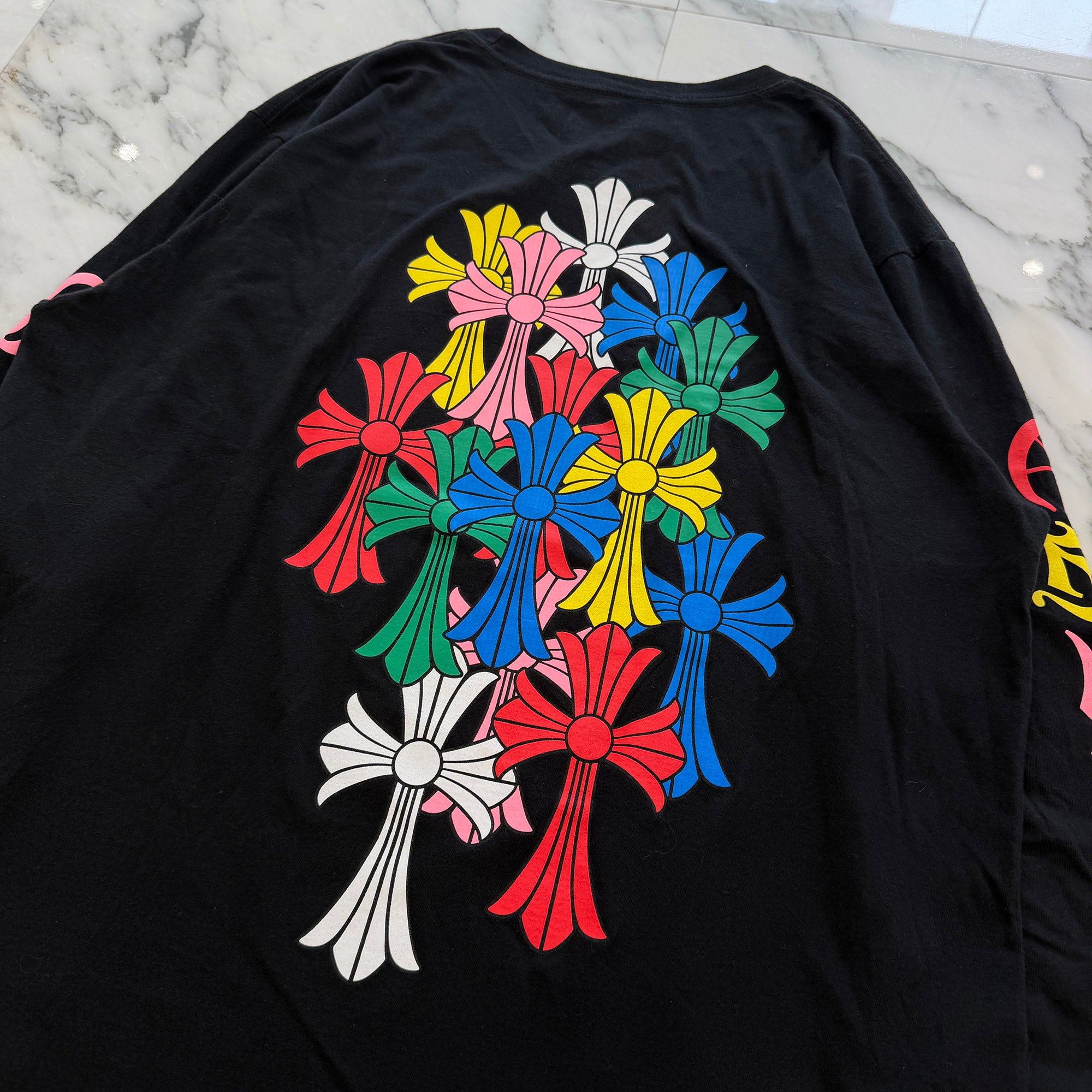 CHROME HEARTS 2021SS MLTCOL CEM CRS Long Sleeve Tee Size L クロムハーツ マルチカラー セメタリークロス ロングスリーブTシャツ サイズL