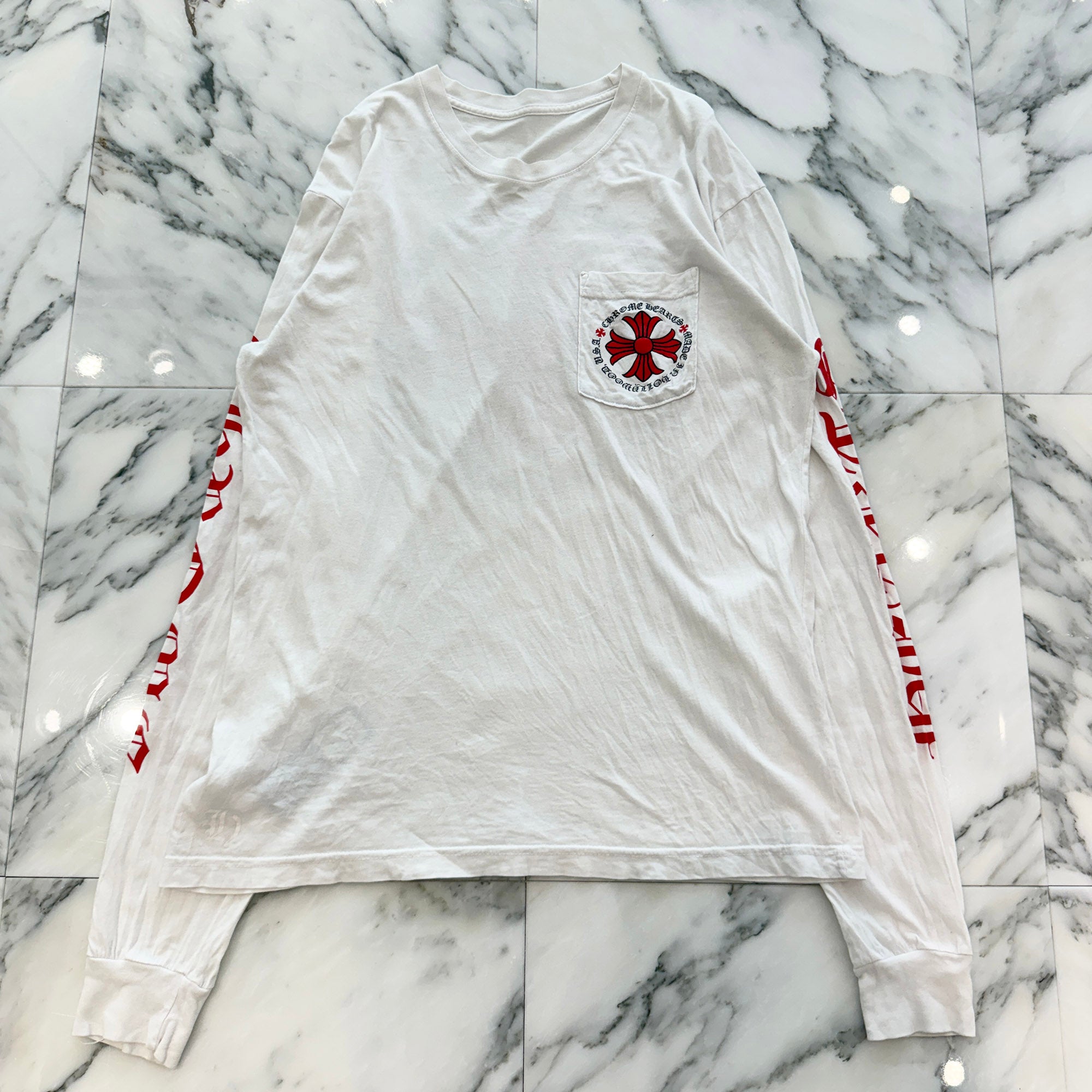 CHROME HEARTS Made In Hollywood Red CH Plus Long Sleeve Tee Size L クロムハーツ メイドインハリウッド CHプラス ロングスリーブTシャツ サイズL