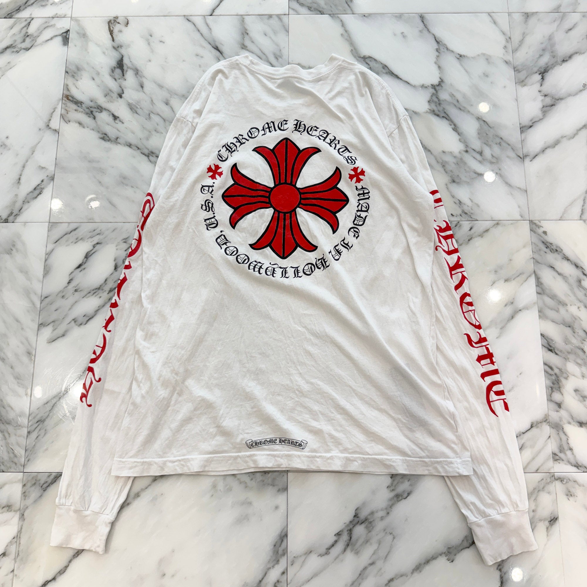CHROME HEARTS Made In Hollywood Red CH Plus Long Sleeve Tee Size L クロムハーツ メイドインハリウッド CHプラス ロングスリーブTシャツ サイズL