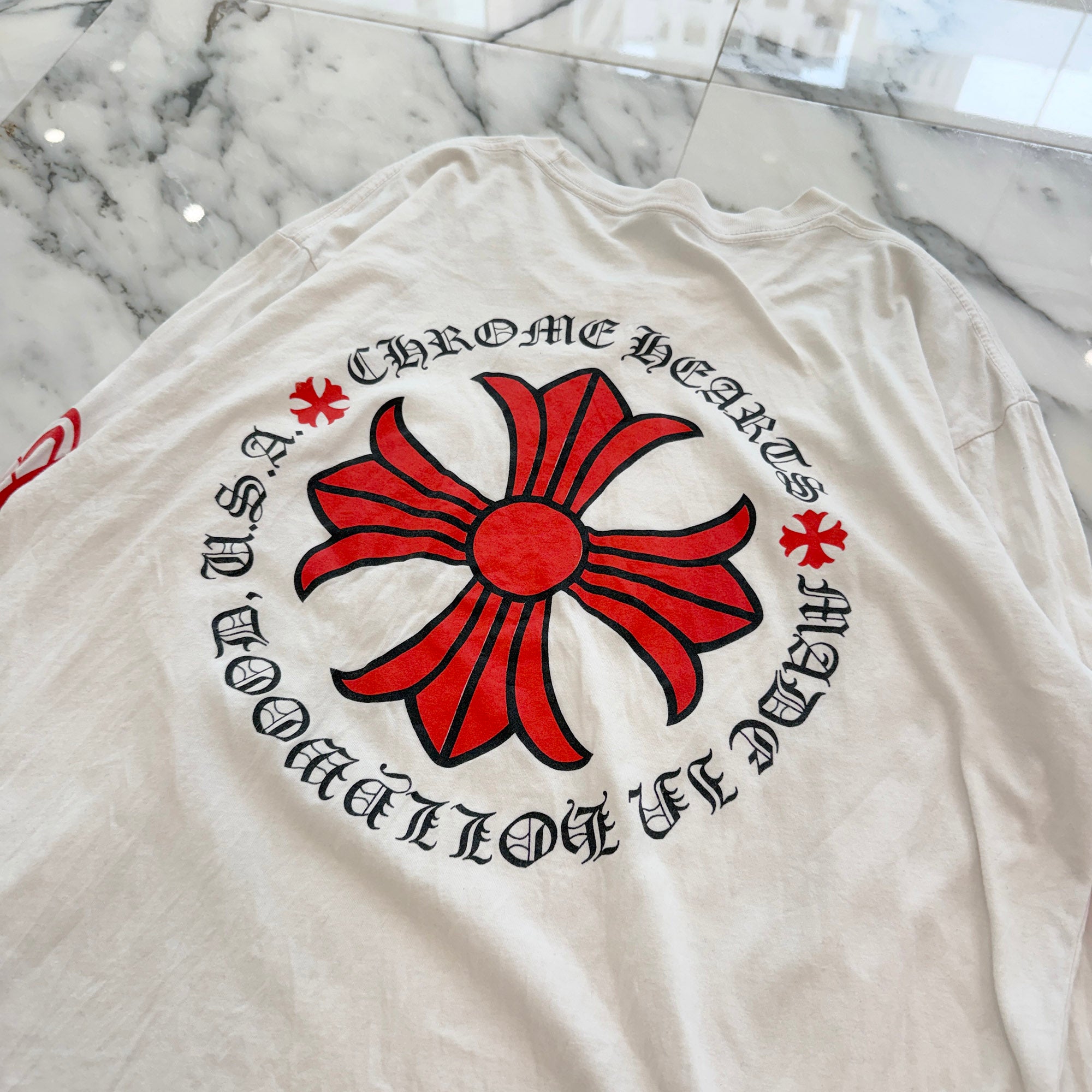 CHROME HEARTS Made In Hollywood Red CH Plus Long Sleeve Tee Size L クロムハーツ メイドインハリウッド CHプラス ロングスリーブTシャツ サイズL