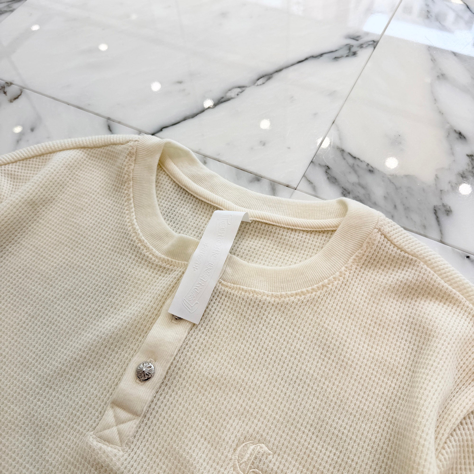CHROME HEARTS Y NOT CH Embroidery Henry Neck Tee Size XL クロムハーツ ワイノット CH刺繍 ヘンリーネック Tシャツ サイズXL