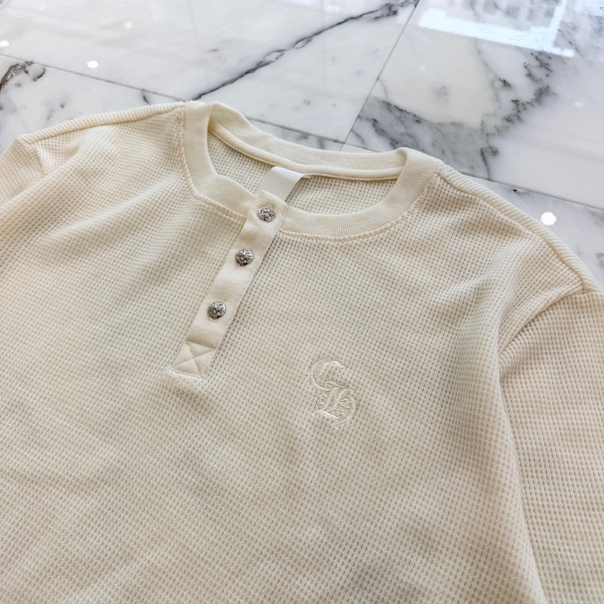 CHROME HEARTS Y NOT CH Embroidery Henry Neck Tee Size XL クロムハーツ ワイノット CH刺繍 ヘンリーネック Tシャツ サイズXL