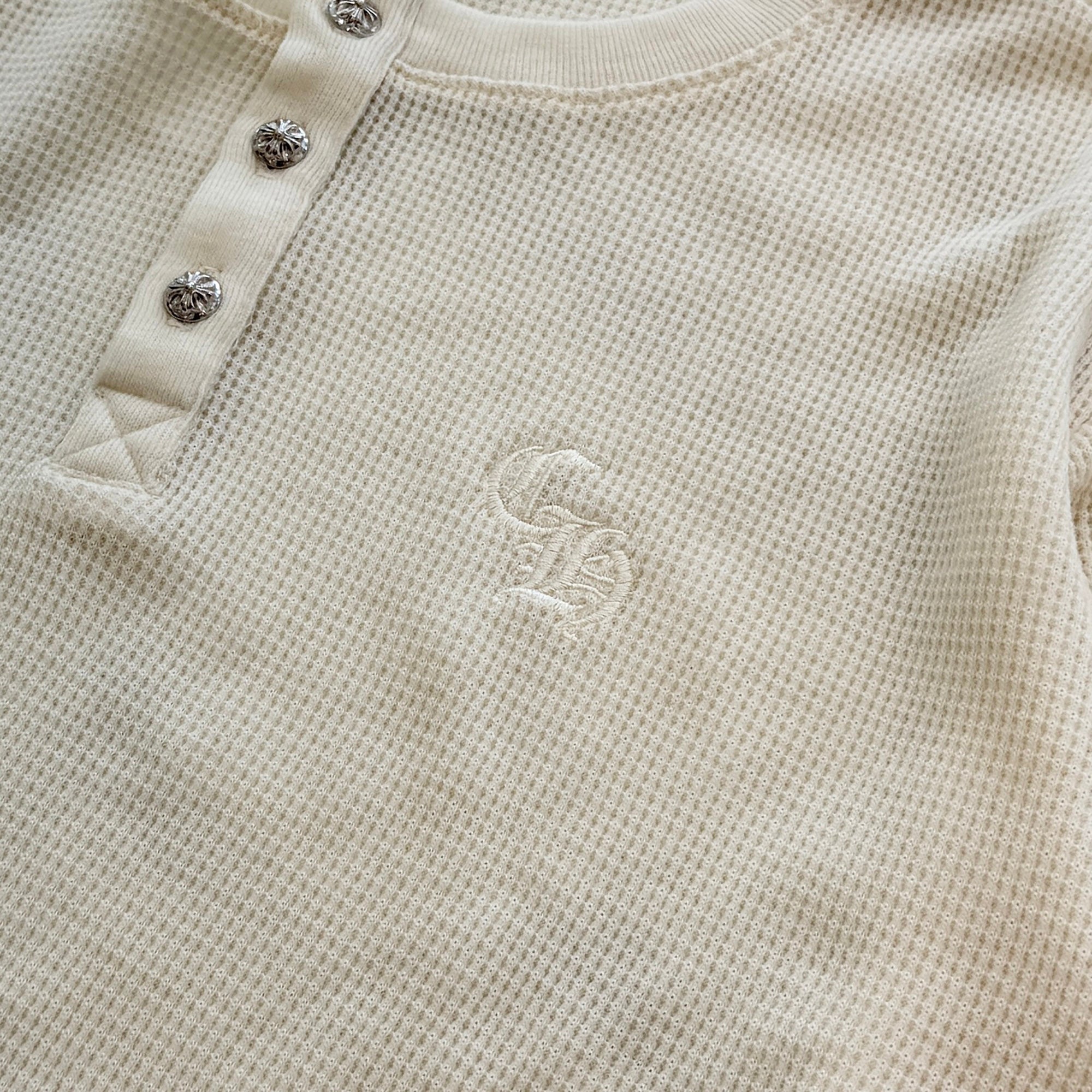 CHROME HEARTS Y NOT CH Embroidery Henry Neck Tee Size XL クロムハーツ ワイノット CH刺繍 ヘンリーネック Tシャツ サイズXL
