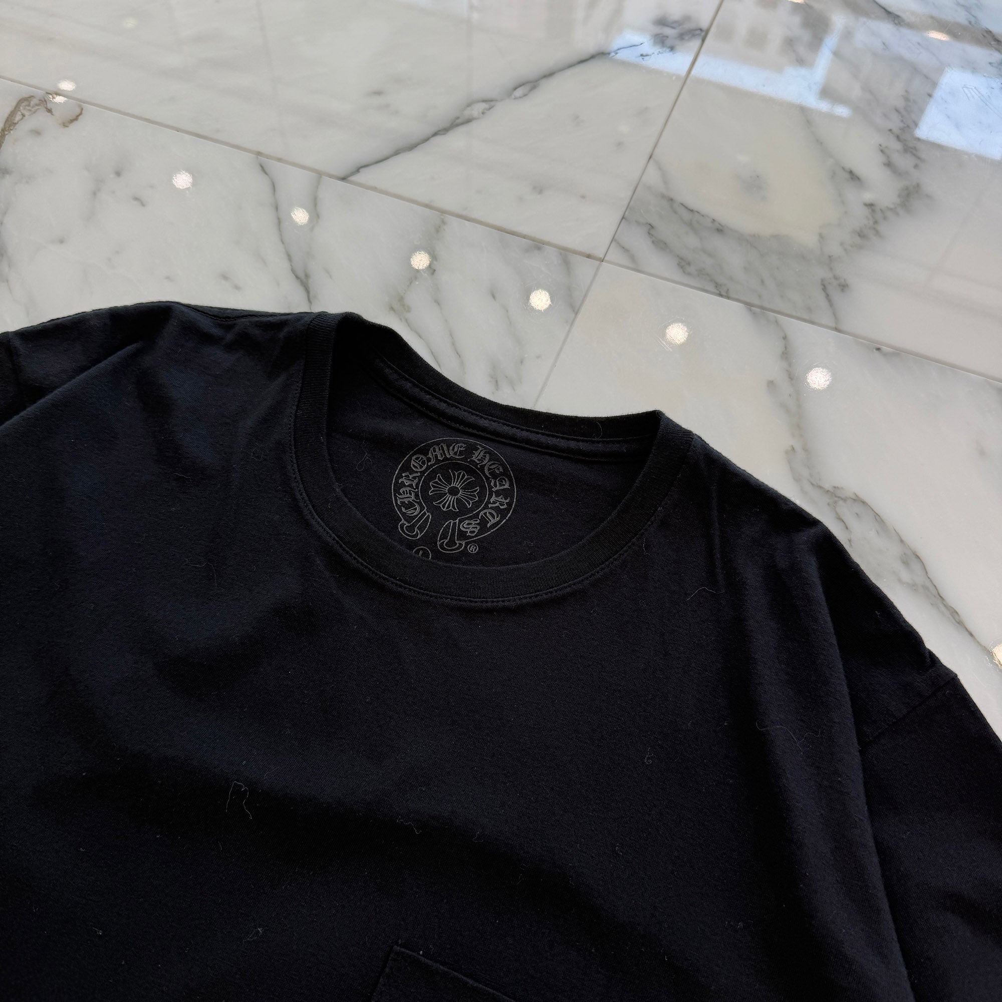 CHROME HEARTS Back Scroll Horseshoe Star Print Tee Size L クロムハーツ バックスクロール ホースシュー スタープリントTシャツ サイズL