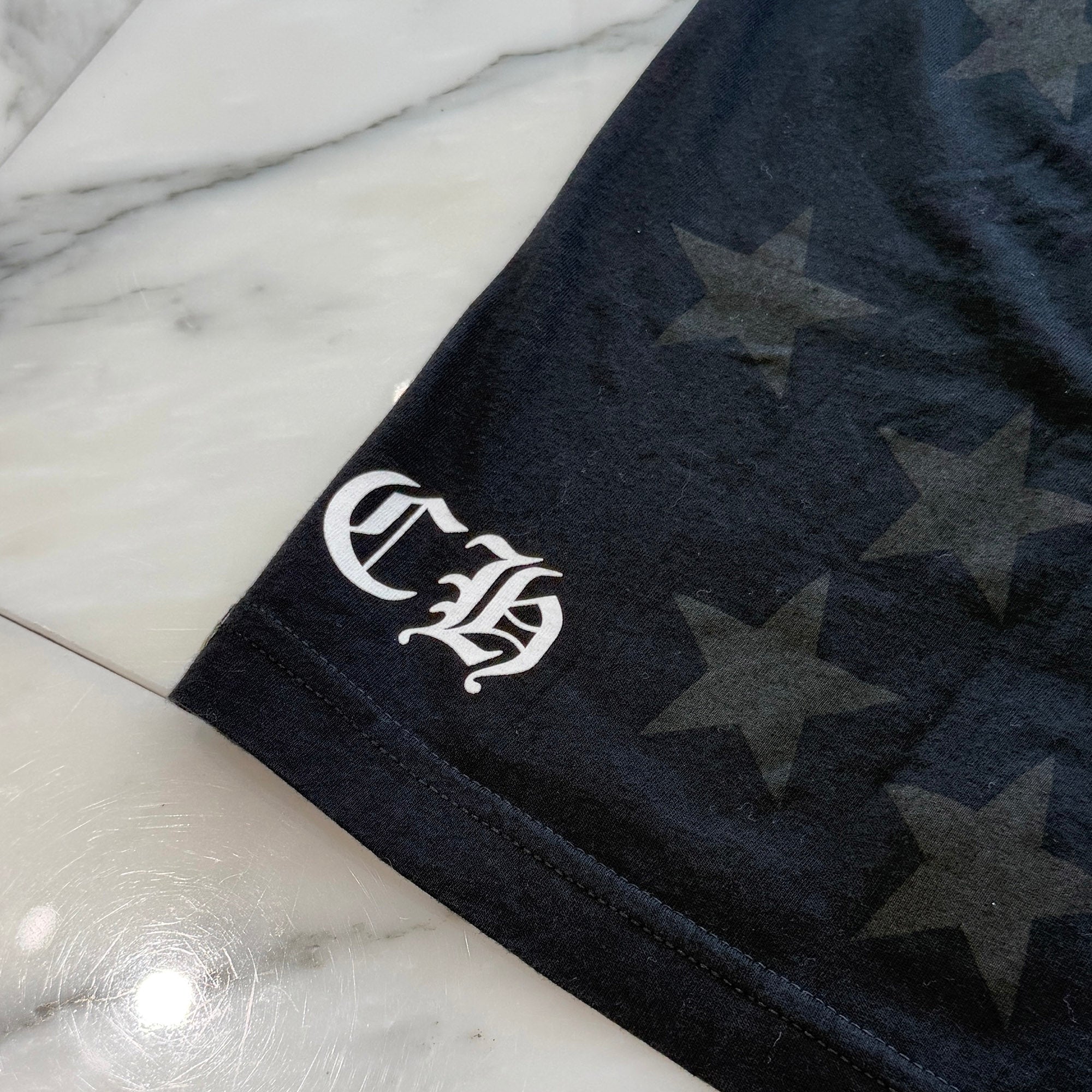CHROME HEARTS Back Scroll Horseshoe Star Print Tee Size L クロムハーツ バックスクロール ホースシュー スタープリントTシャツ サイズL