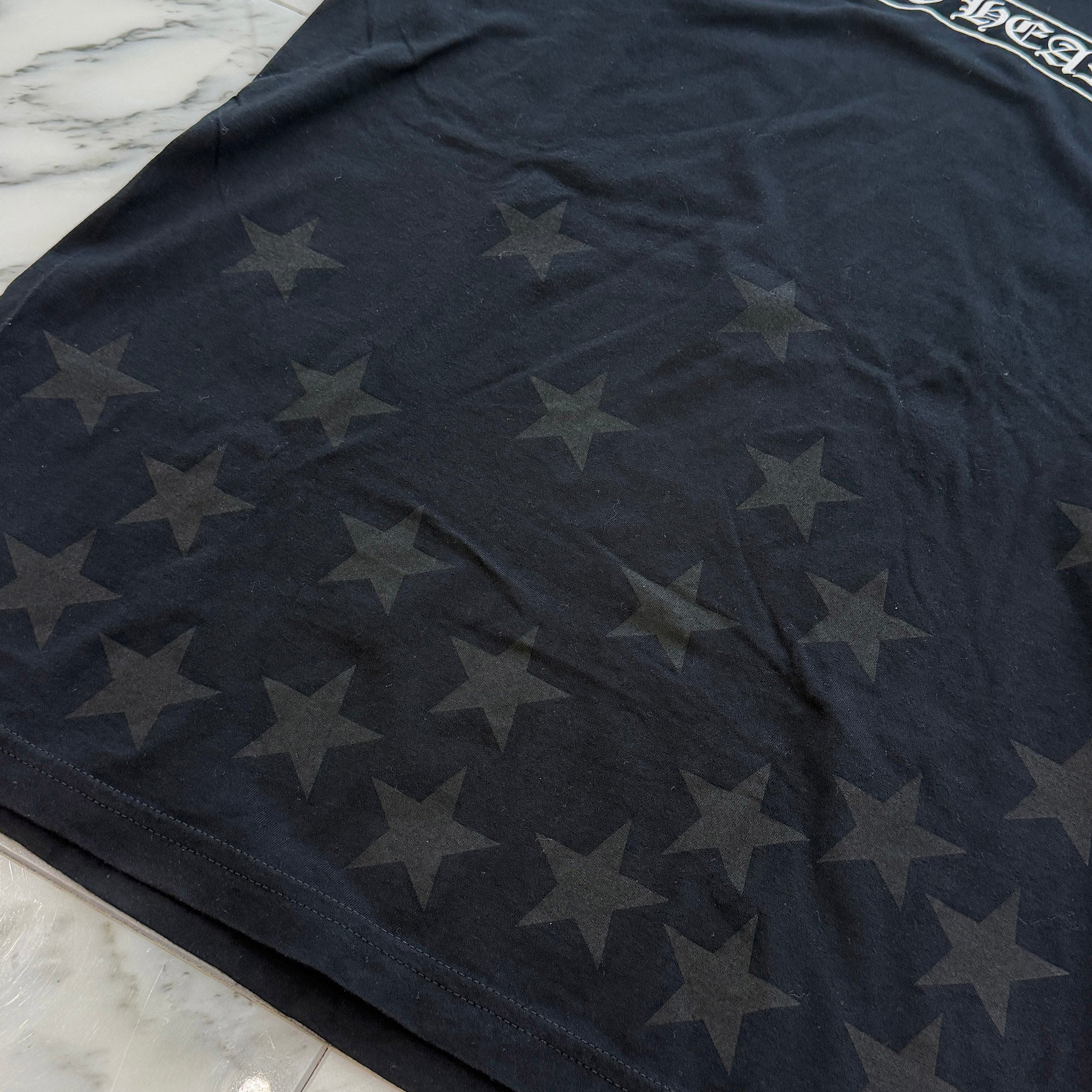CHROME HEARTS Back Scroll Horseshoe Star Print Tee Size L クロムハーツ バックスクロール ホースシュー スタープリントTシャツ サイズL