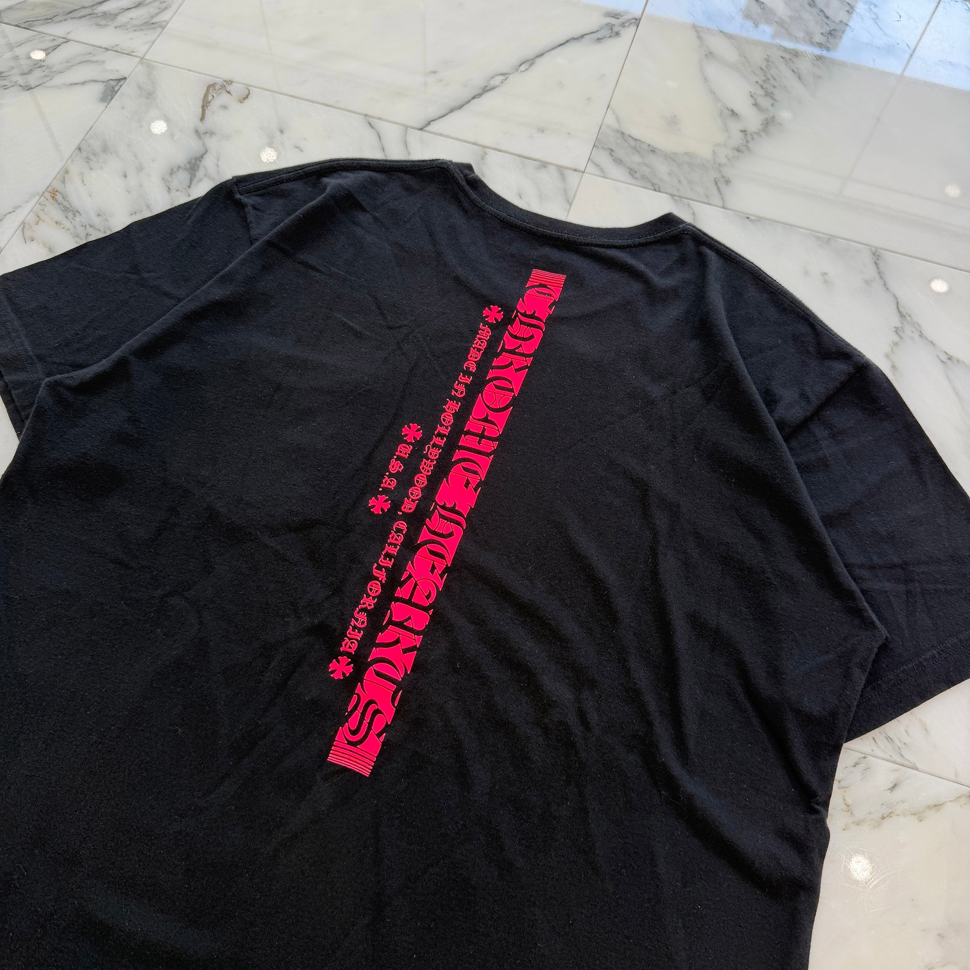 CHROME HEARTS Pink Made in Hollywood Vertical Logo Tee Size XL クロムハーツ ピンク メイドインハリウッド ヴァーティカルロゴ Tシャツ サイズXL