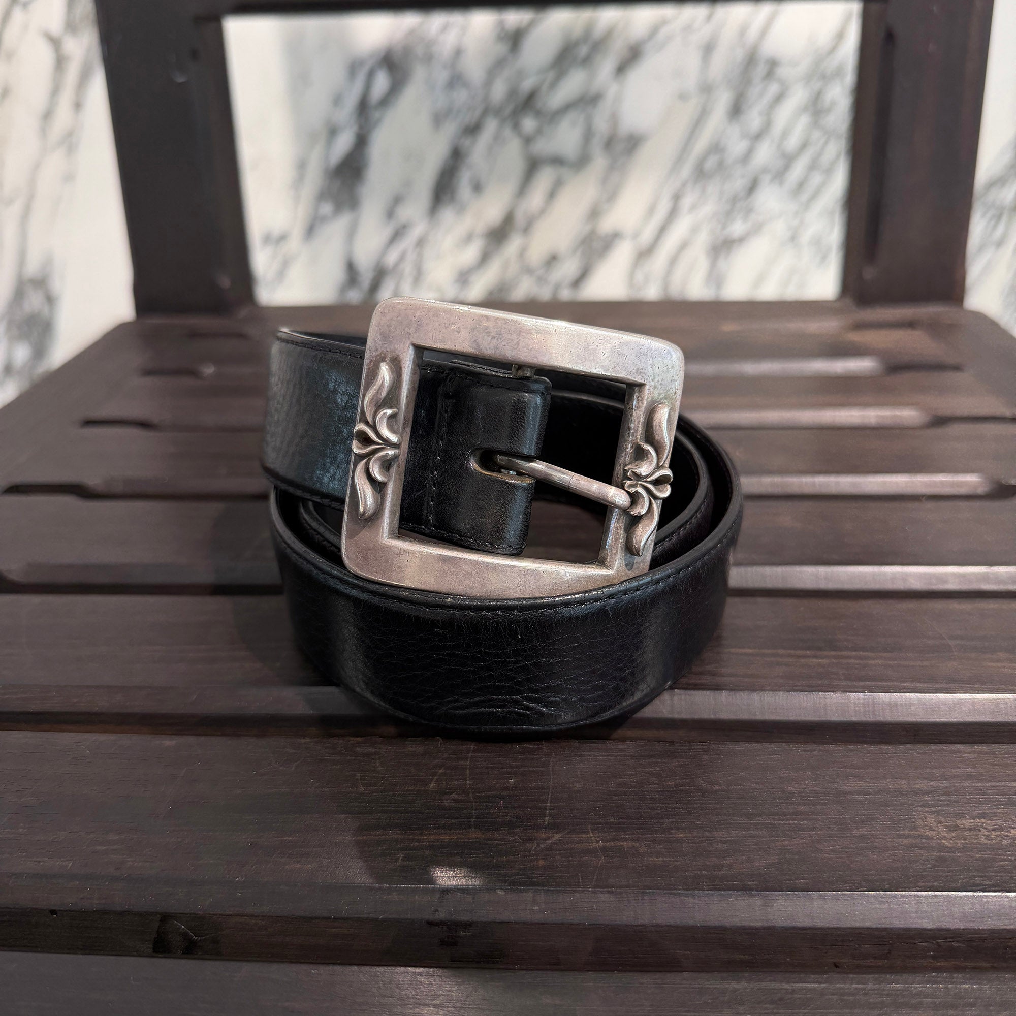 CHROME HEARTS Filigree Buckle OTJ Leather Belt Size 28 クロムハーツ フィリグリー バックル OTJレザーベルト サイズ28