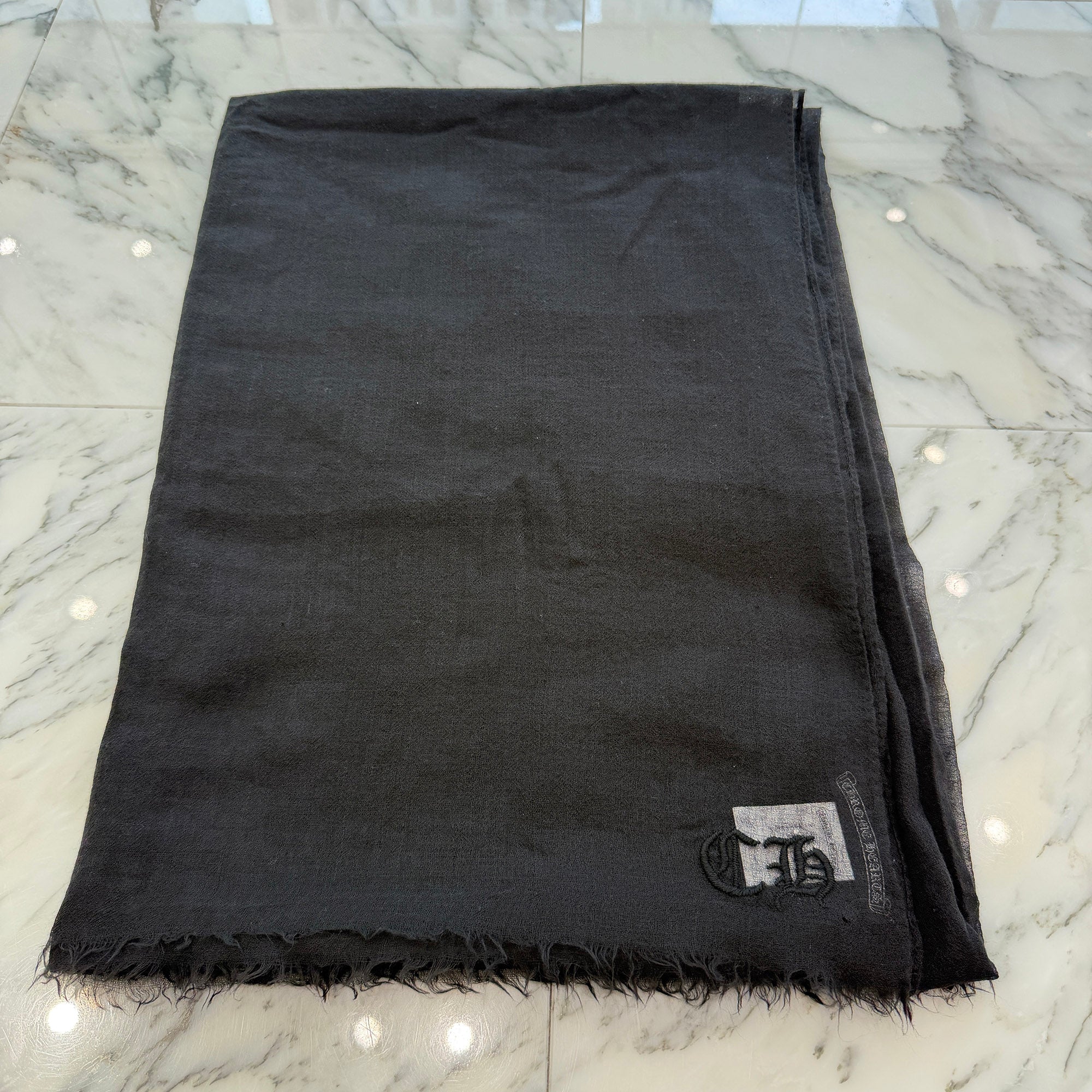 CHROME HEARTS CH Logo Embroidery Cashmere Scarf クロムハーツ CHロゴ刺繡 カシミア スカーフ