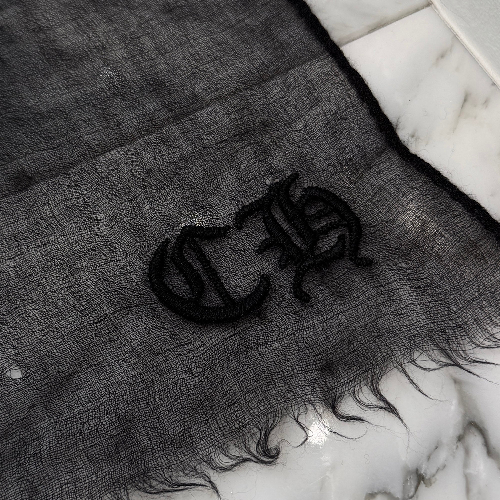 CHROME HEARTS CH Logo Embroidery Cashmere Scarf クロムハーツ CHロゴ刺繡 カシミア スカーフ