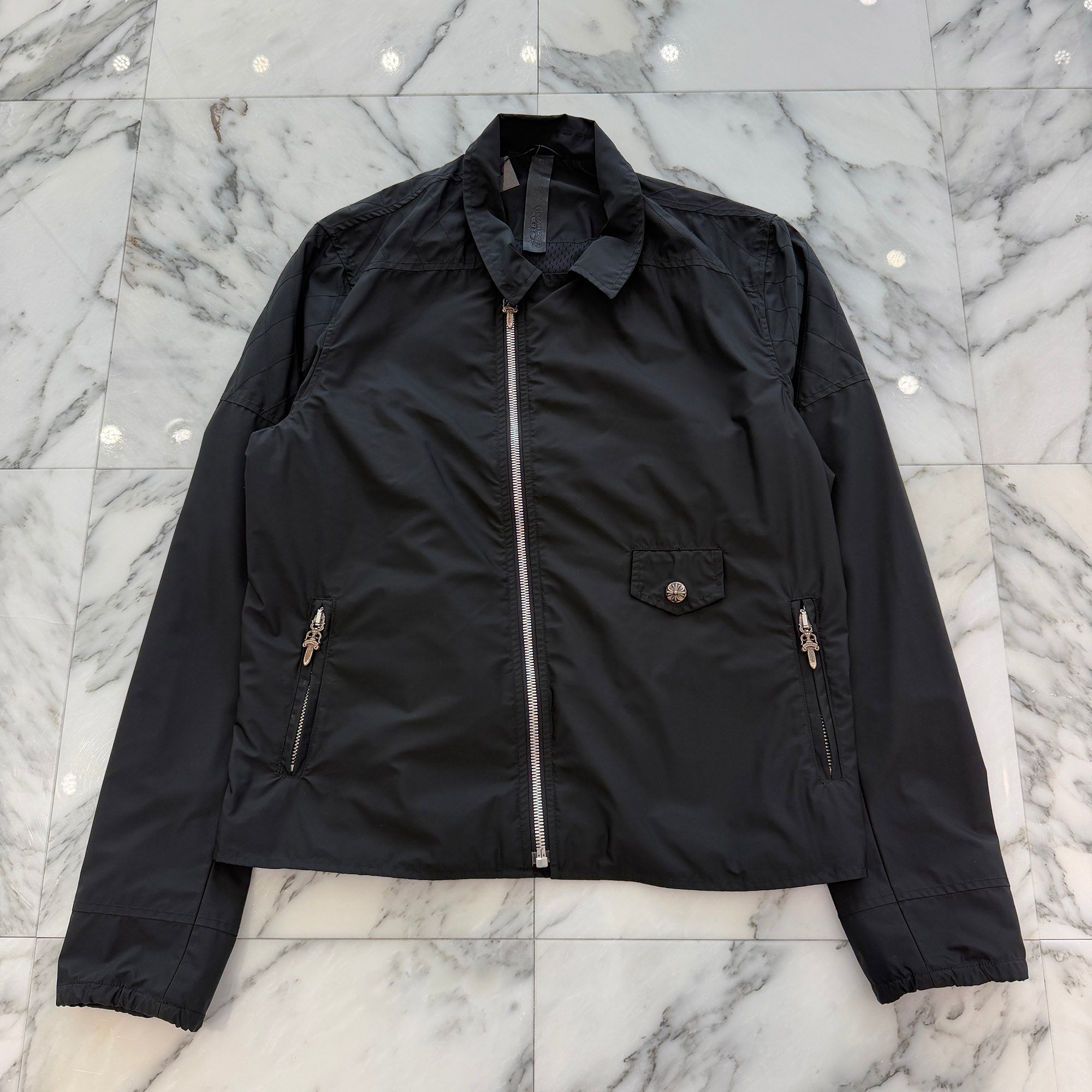 CHROME HEARTS Y NOT Cross Ball Button Dagger Zip Nylon Zip Up